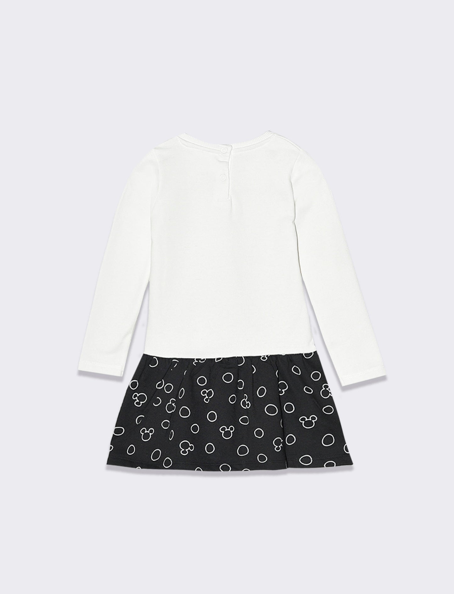 Minnie Print Sweatshirt Dress in Two Colors - White