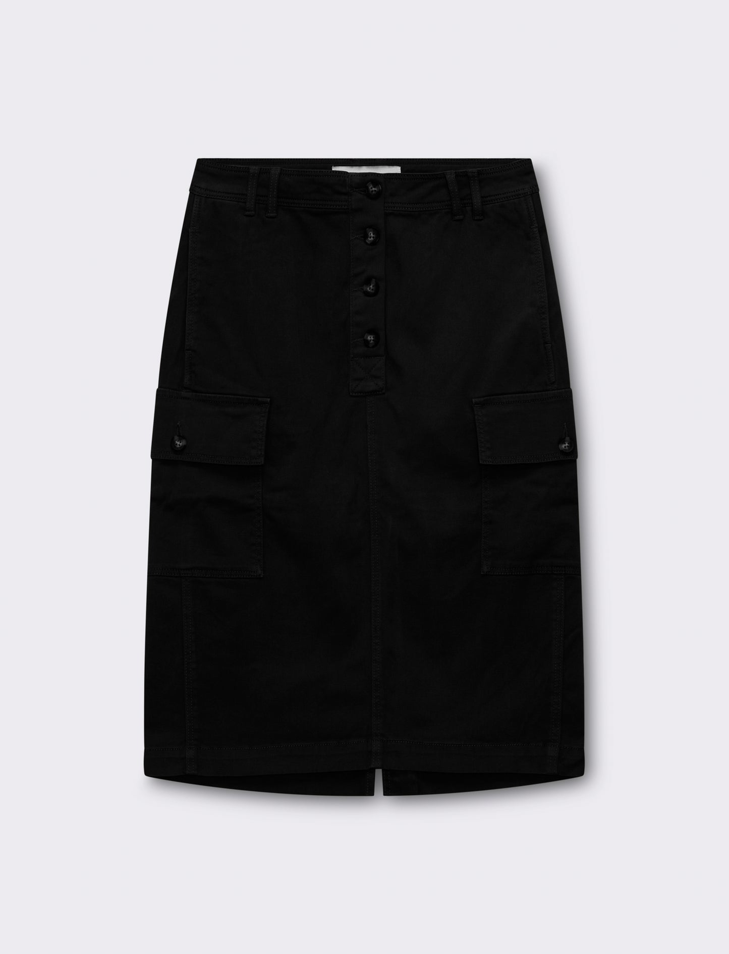 Gonna longuette con tasche da donna - Nero