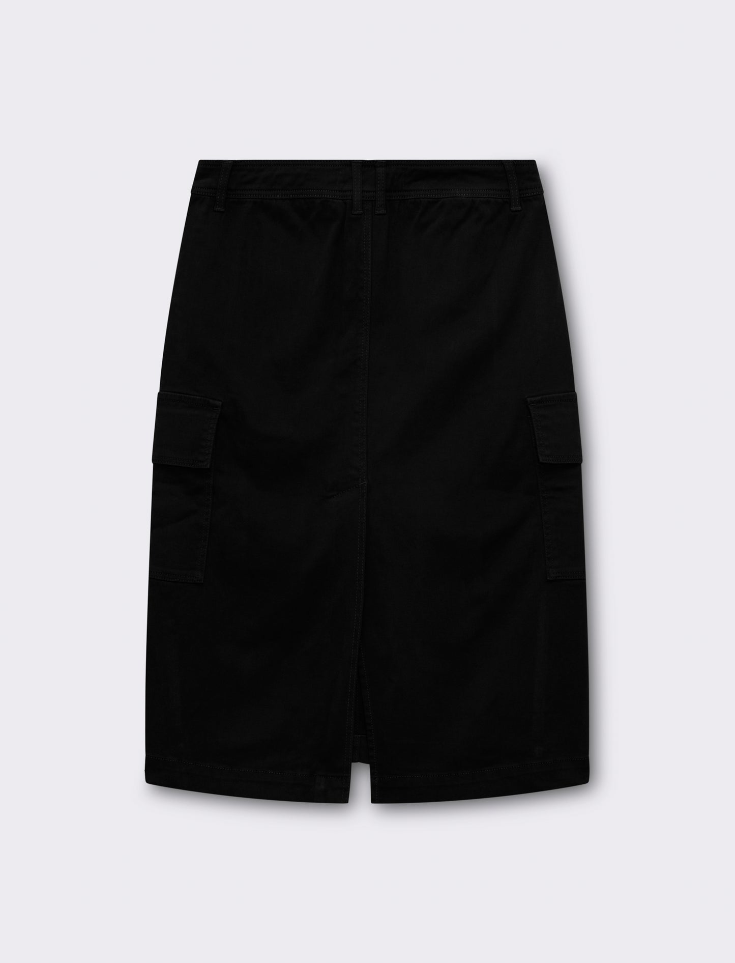 Gonna longuette con tasche da donna - Nero