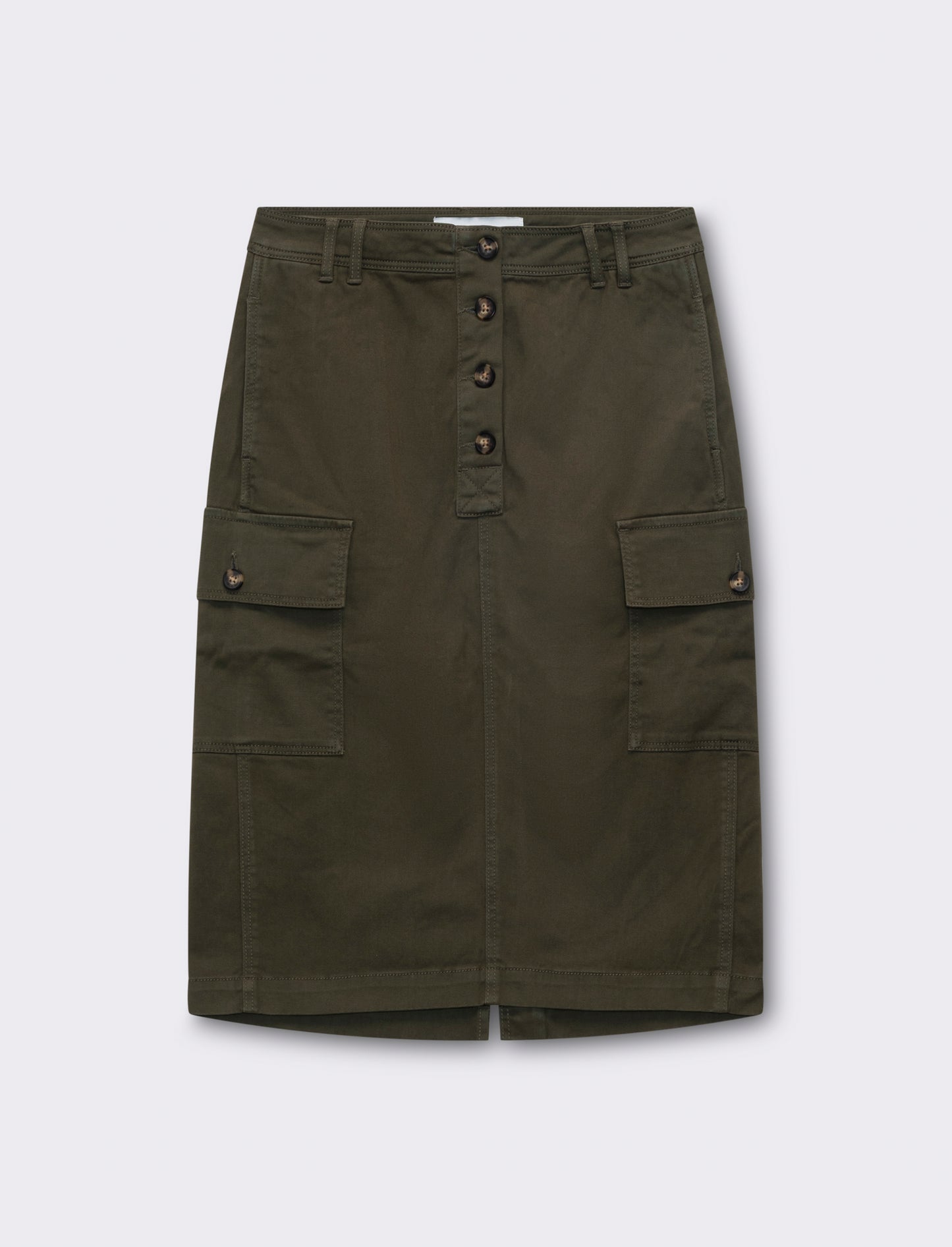 Woman's long midi skirt with pockets - Green