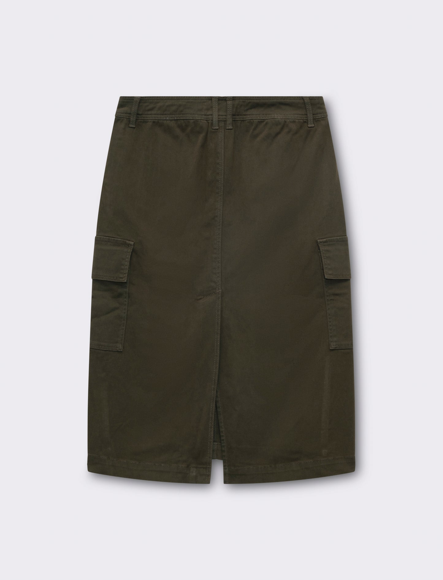 Woman's long midi skirt with pockets - Green