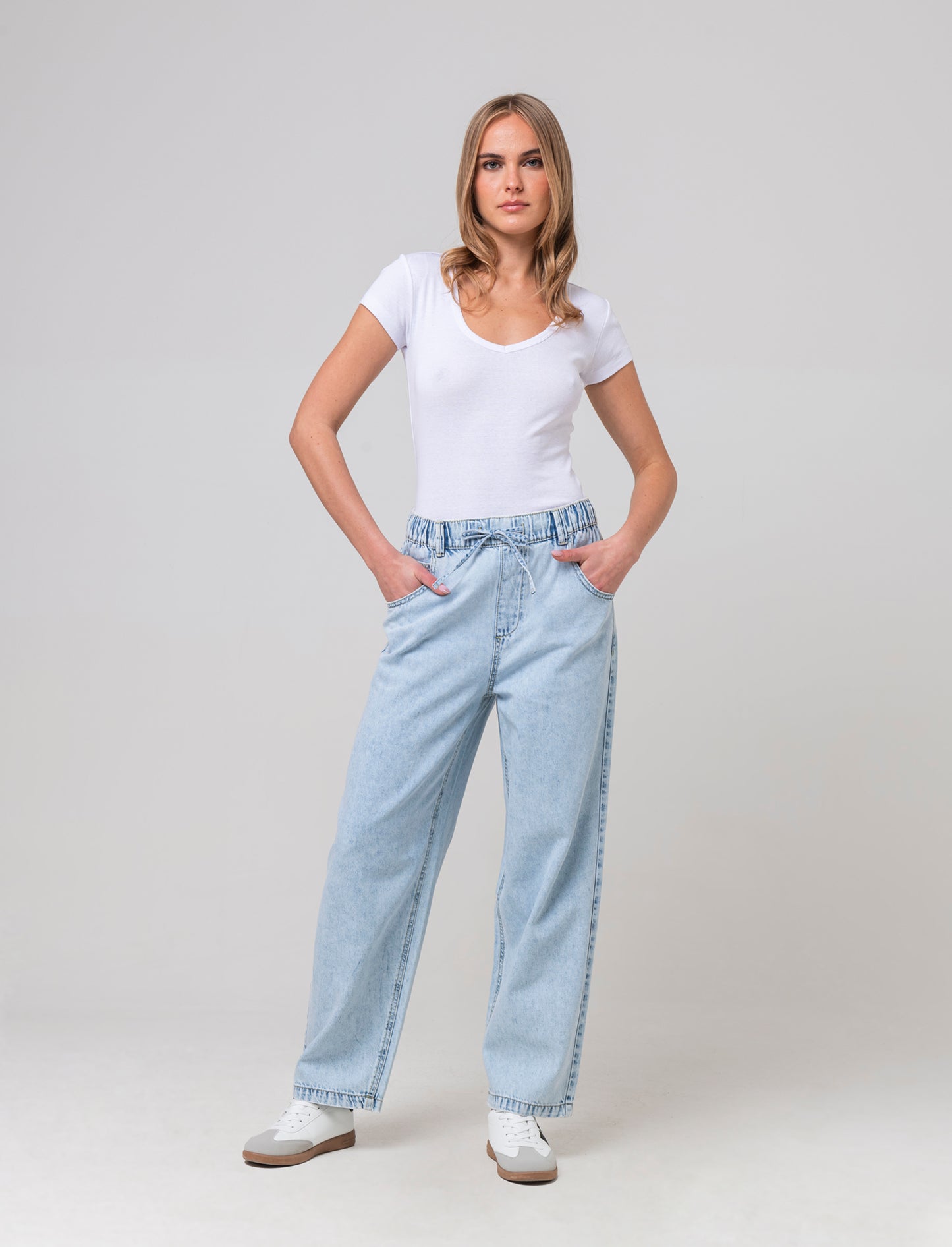 Jogger denim da donna - Denim chiaro