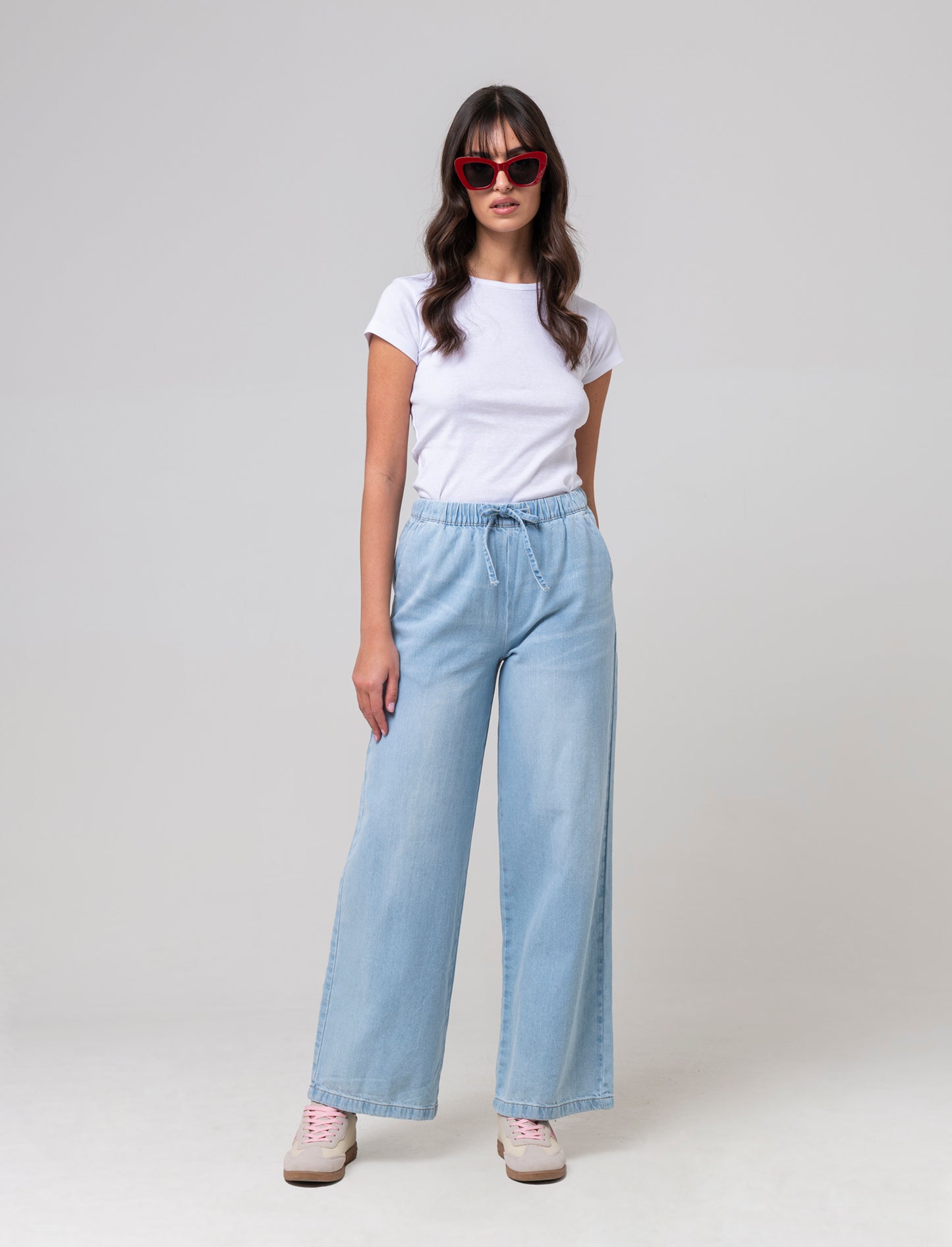 Jeans con coulisse da donna - Denim