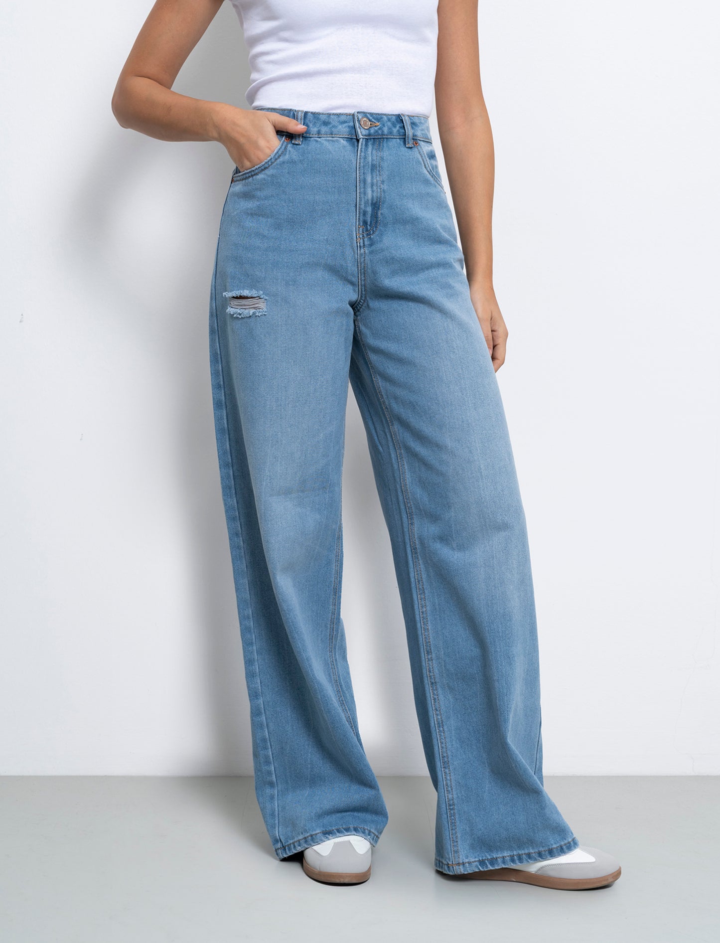 Jeans a gamba larga da donna - Denim