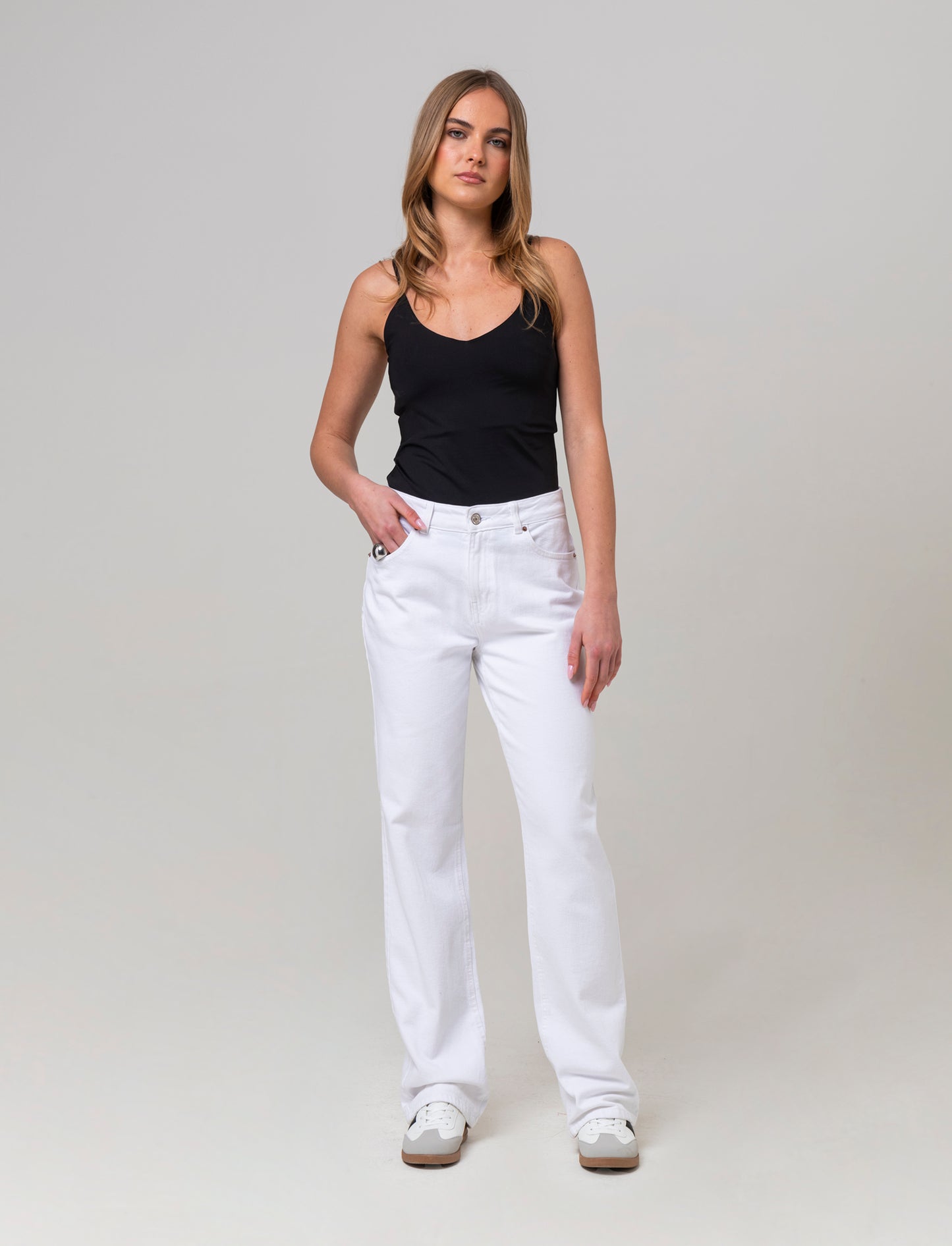 Jeans gamba diritta da donna - Bianco