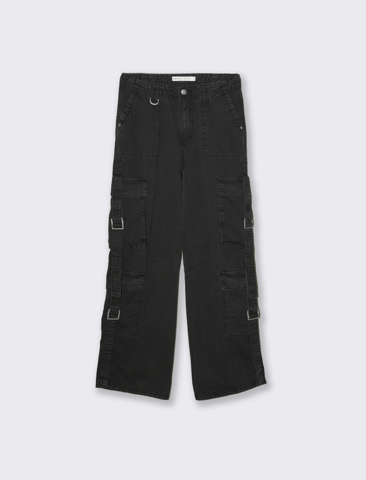 Woman's cargo pants with laces - Black