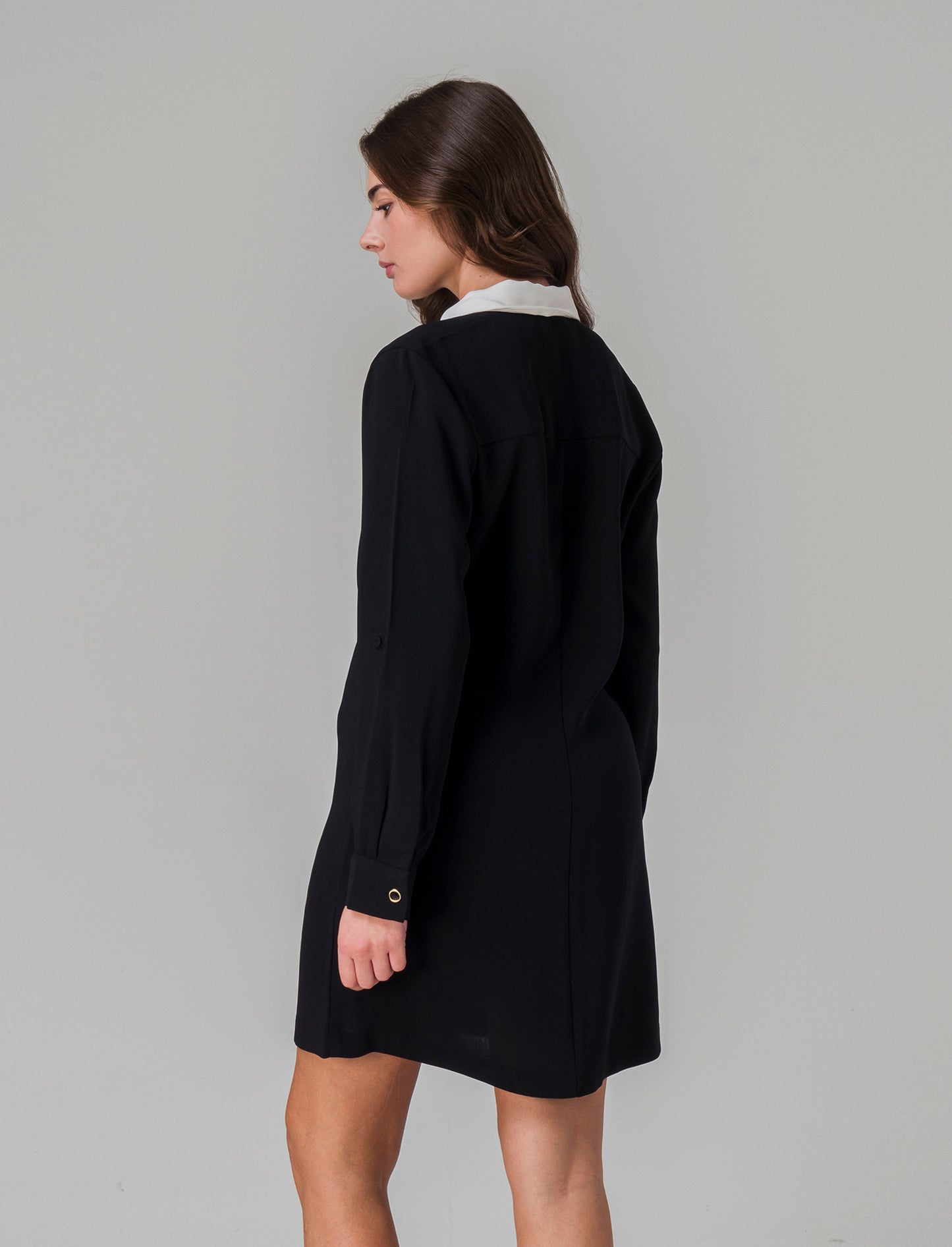Vestito chemisier corto da donna - Nero
