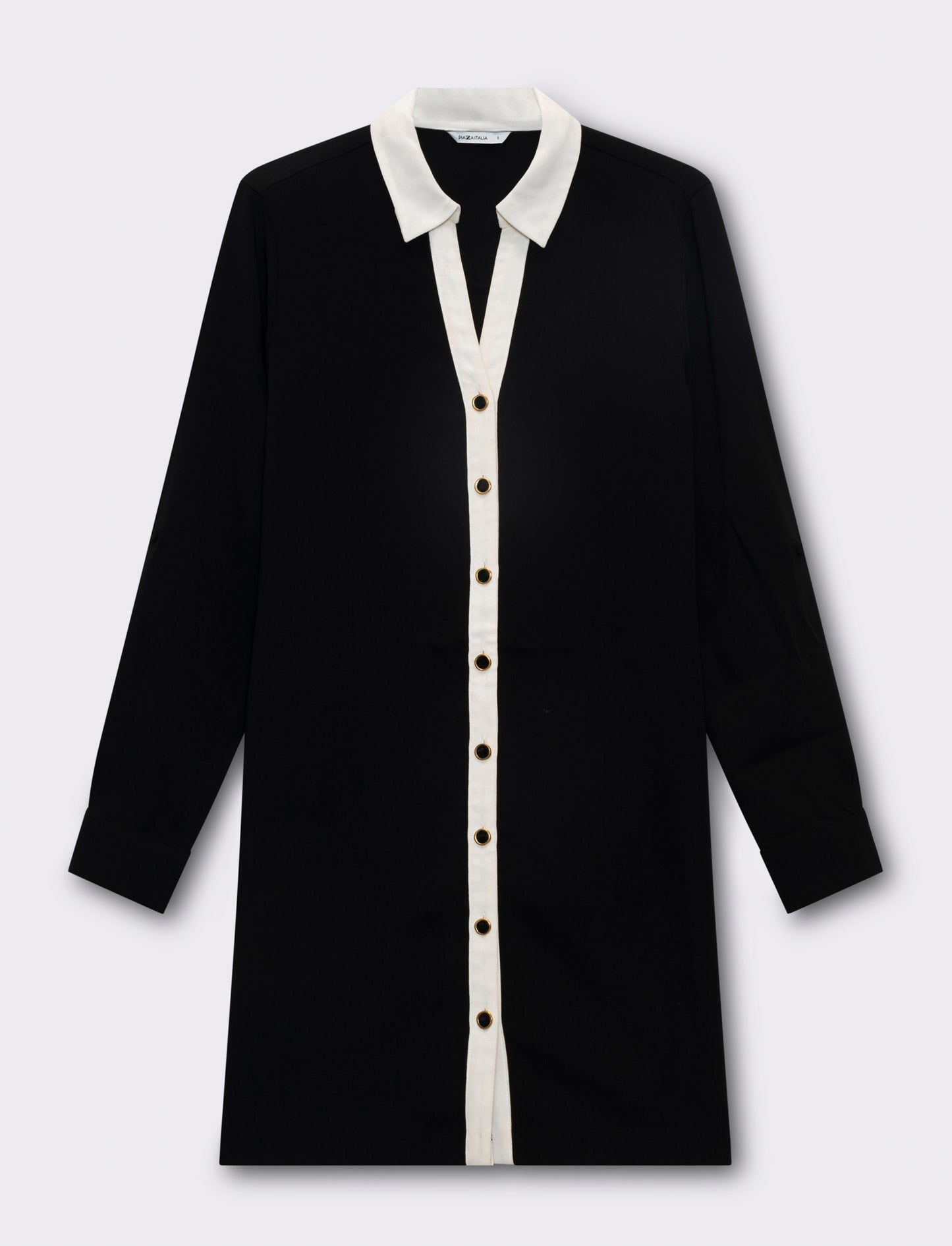 Vestito chemisier corto da donna - Nero