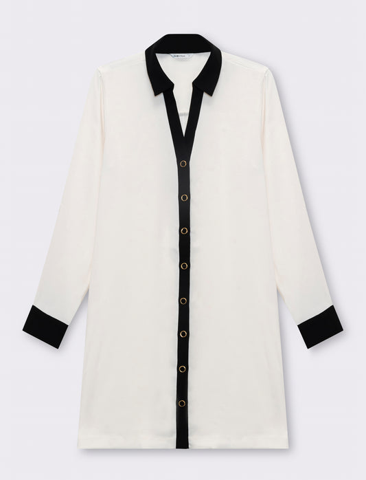 Vestito chemisier corto da donna - Avorio