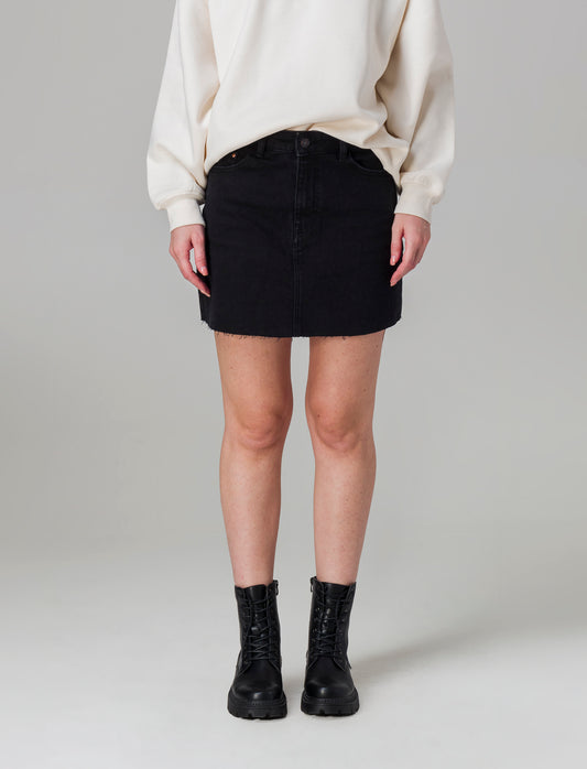 Gonna corta in denim da donna - Nero