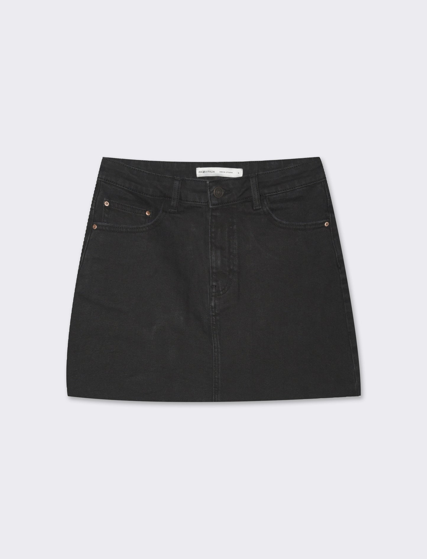 Gonna corta in denim da donna - Nero