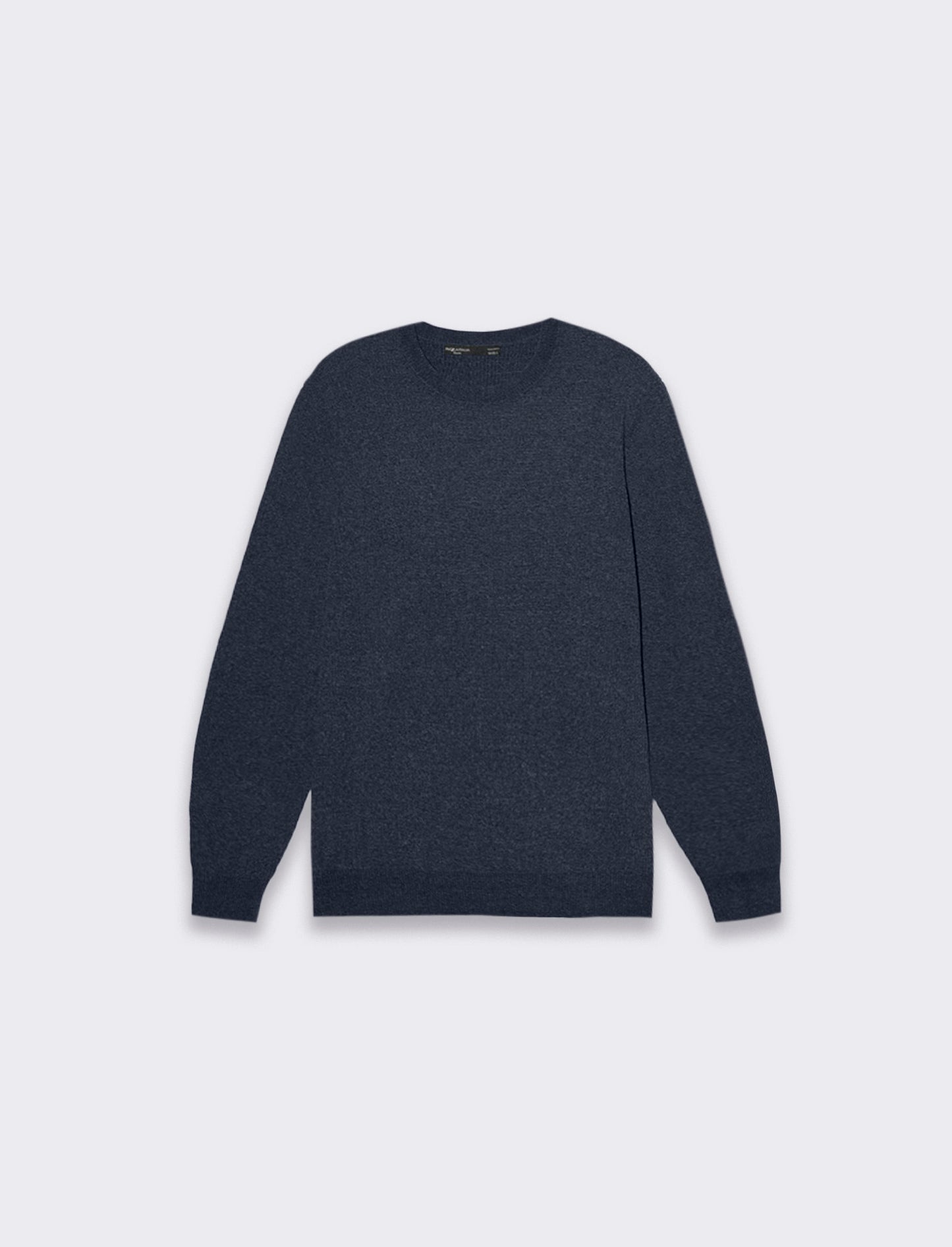 Maglia girocollo in ciniglia a coste, regular fit - Blu
