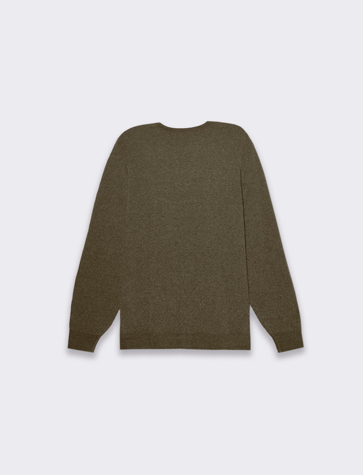 Maglia girocollo in ciniglia a coste, regular fit - Verde kaki