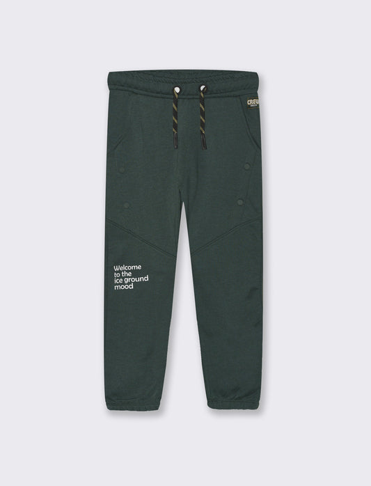 Jogger in felpa con tagli da bambino da bambino - Verde