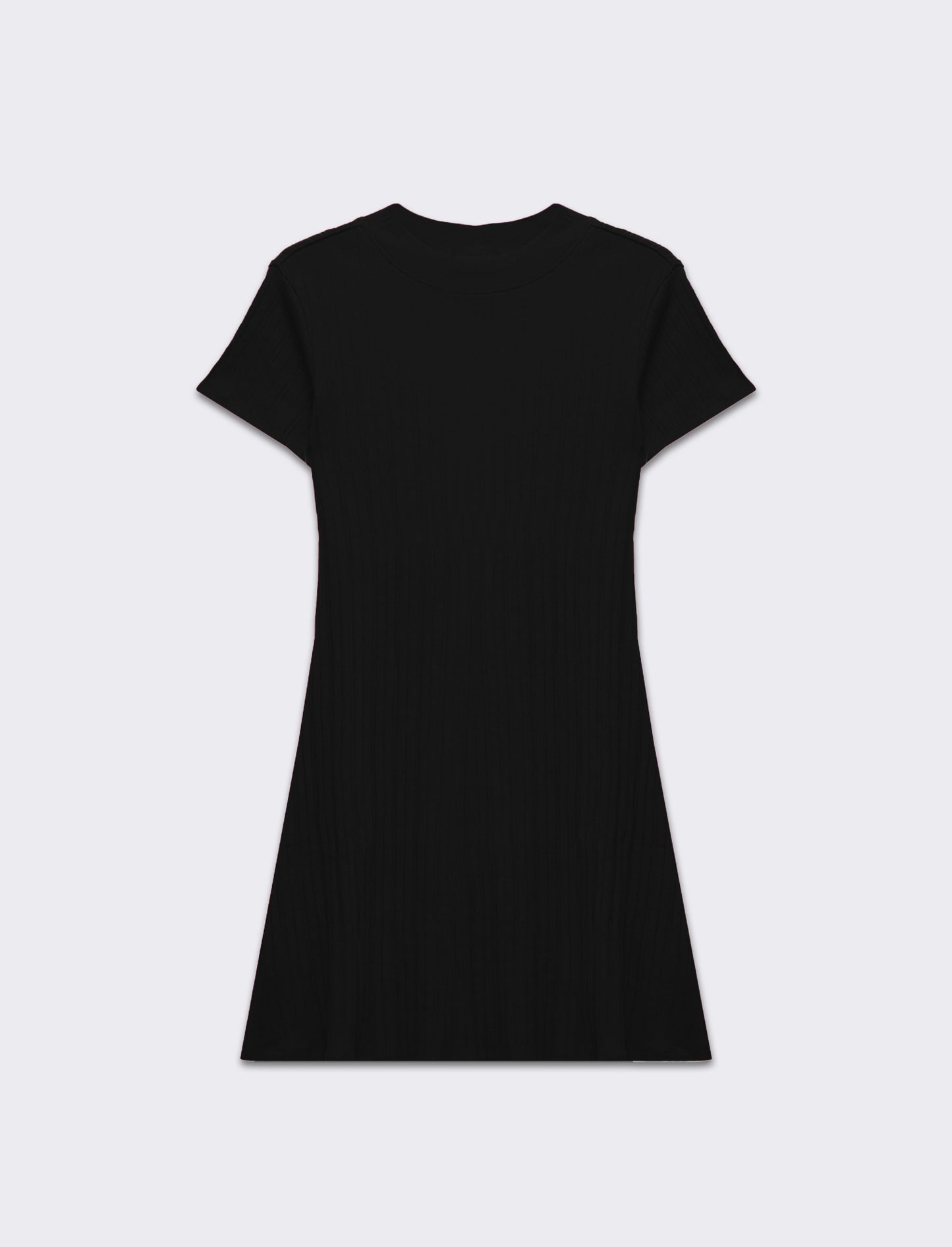 Vestito a coste svasato da donna - Nero