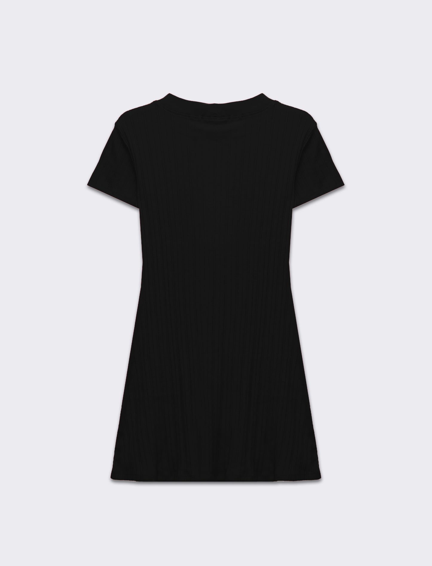 Vestito a coste svasato da donna - Nero
