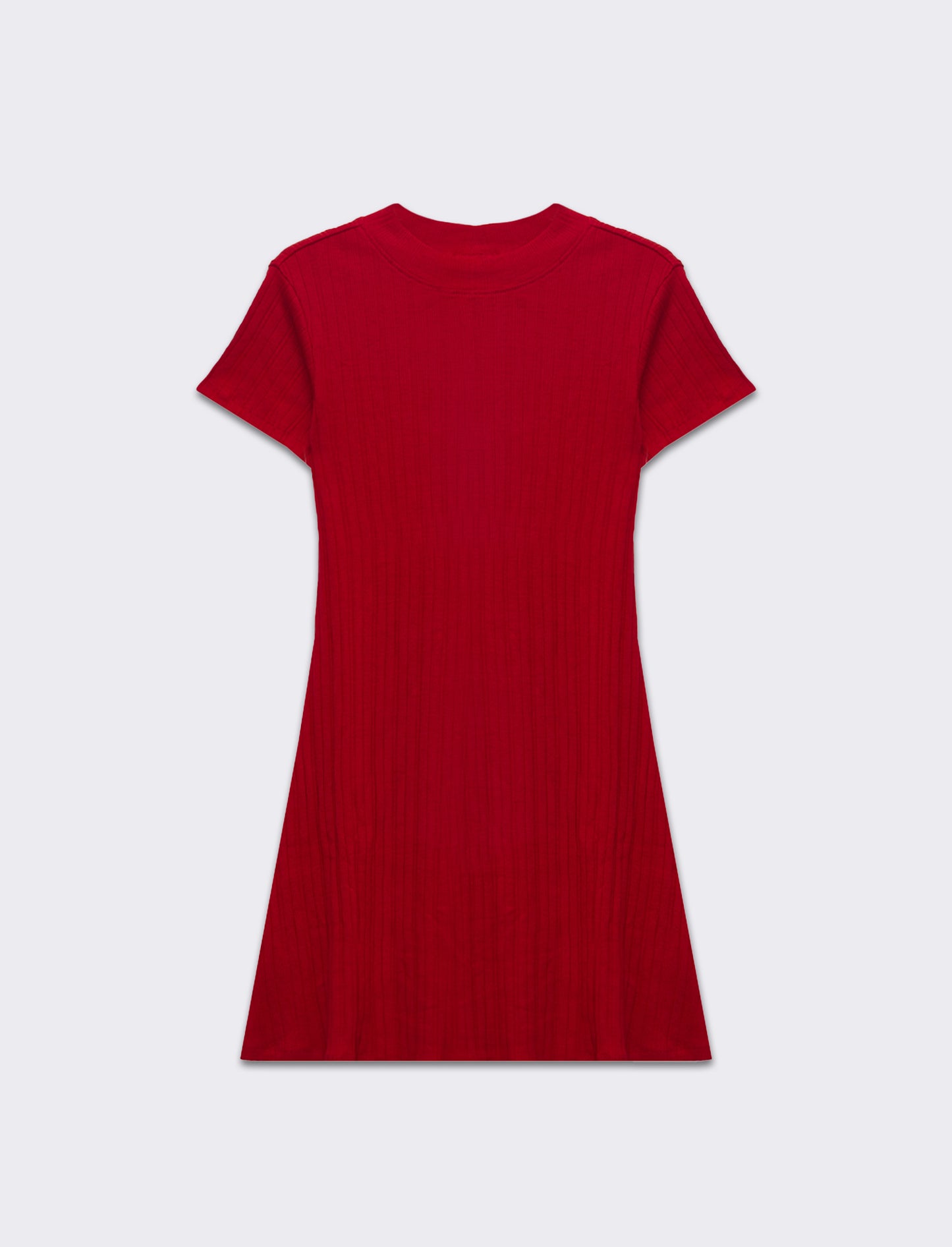 Vestito a coste svasato da donna - Rosso