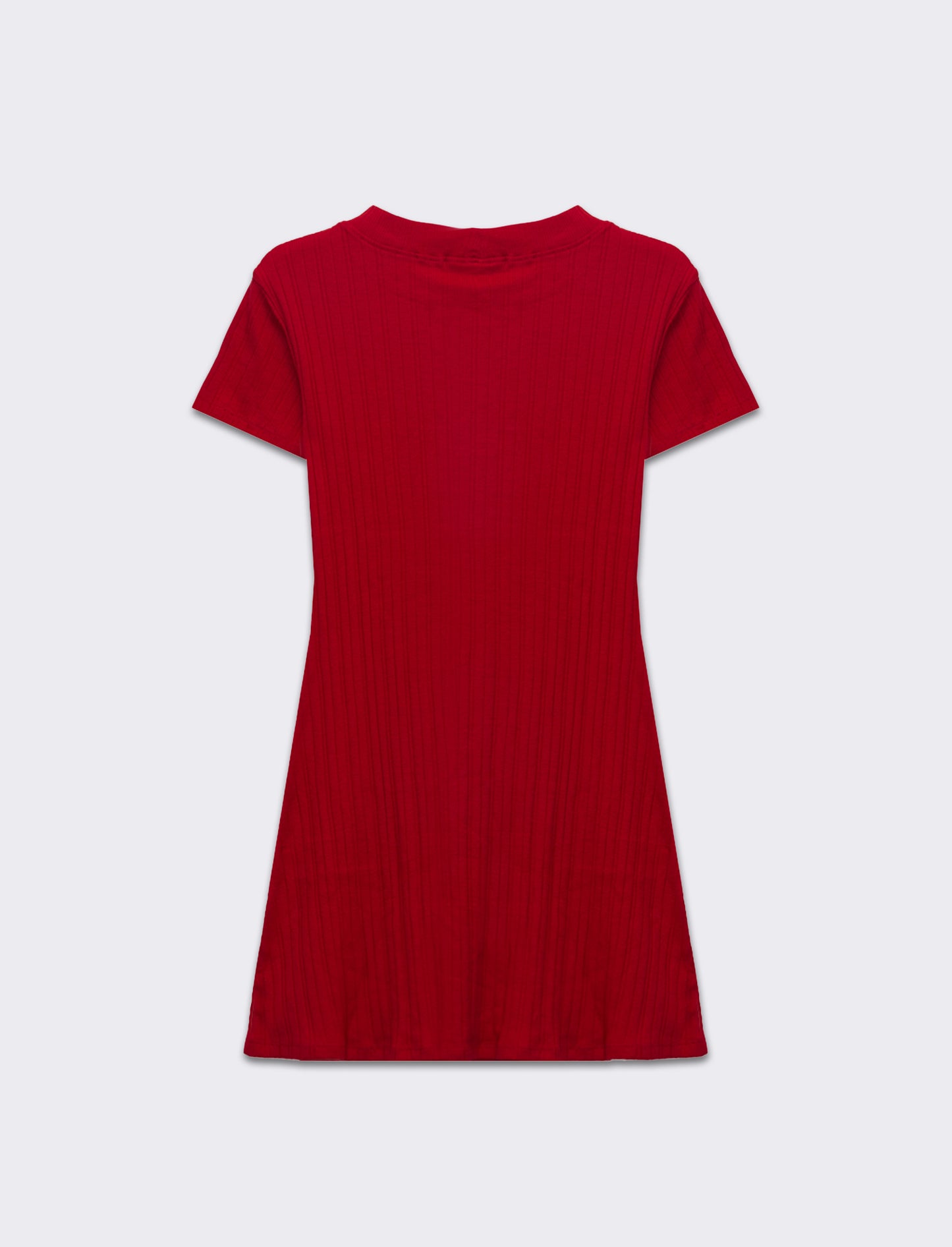 Vestito a coste svasato da donna - Rosso