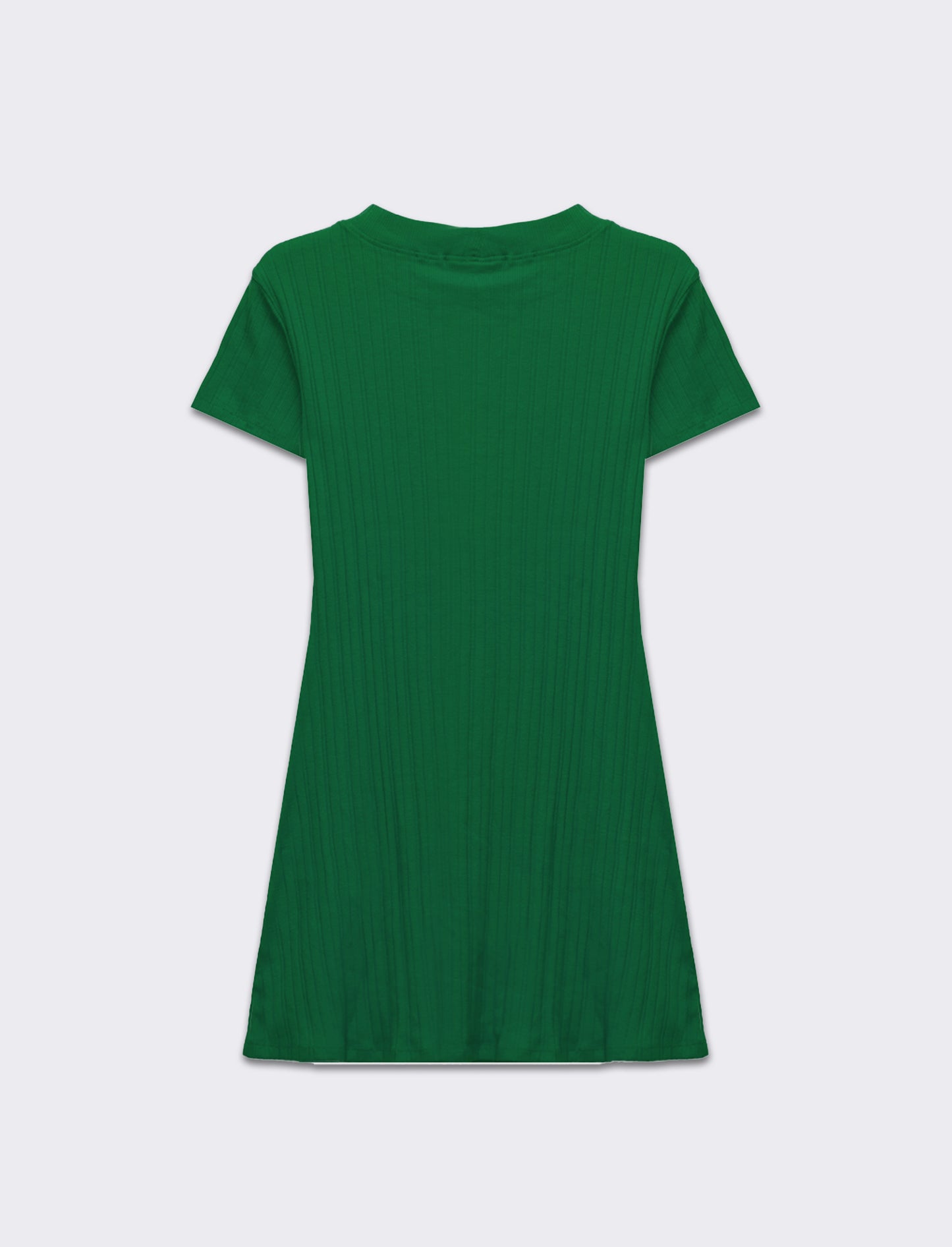 Vestito a coste svasato da donna - Verde prato