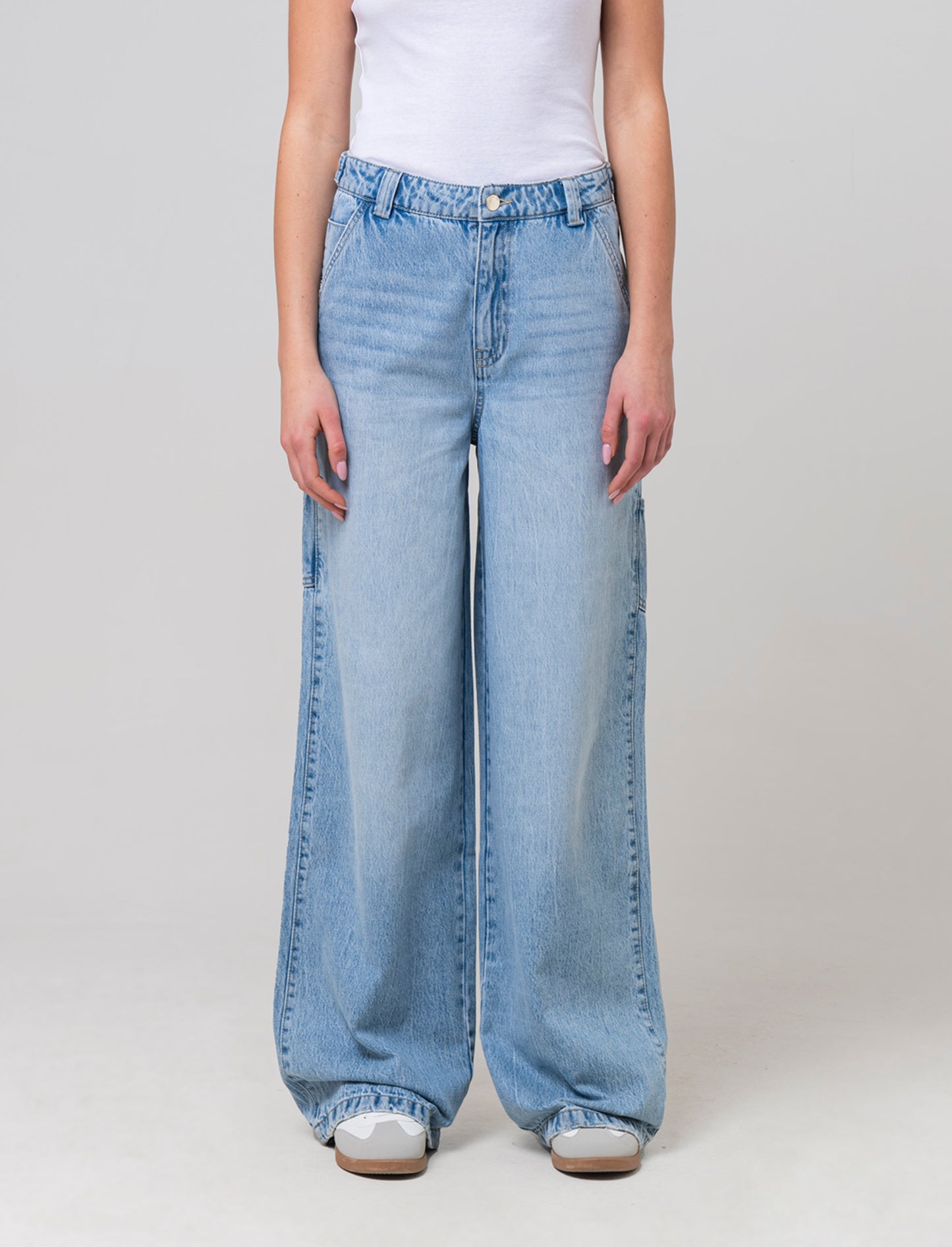 Woman's carpenter fit  jeans with adjustable waist - Blue