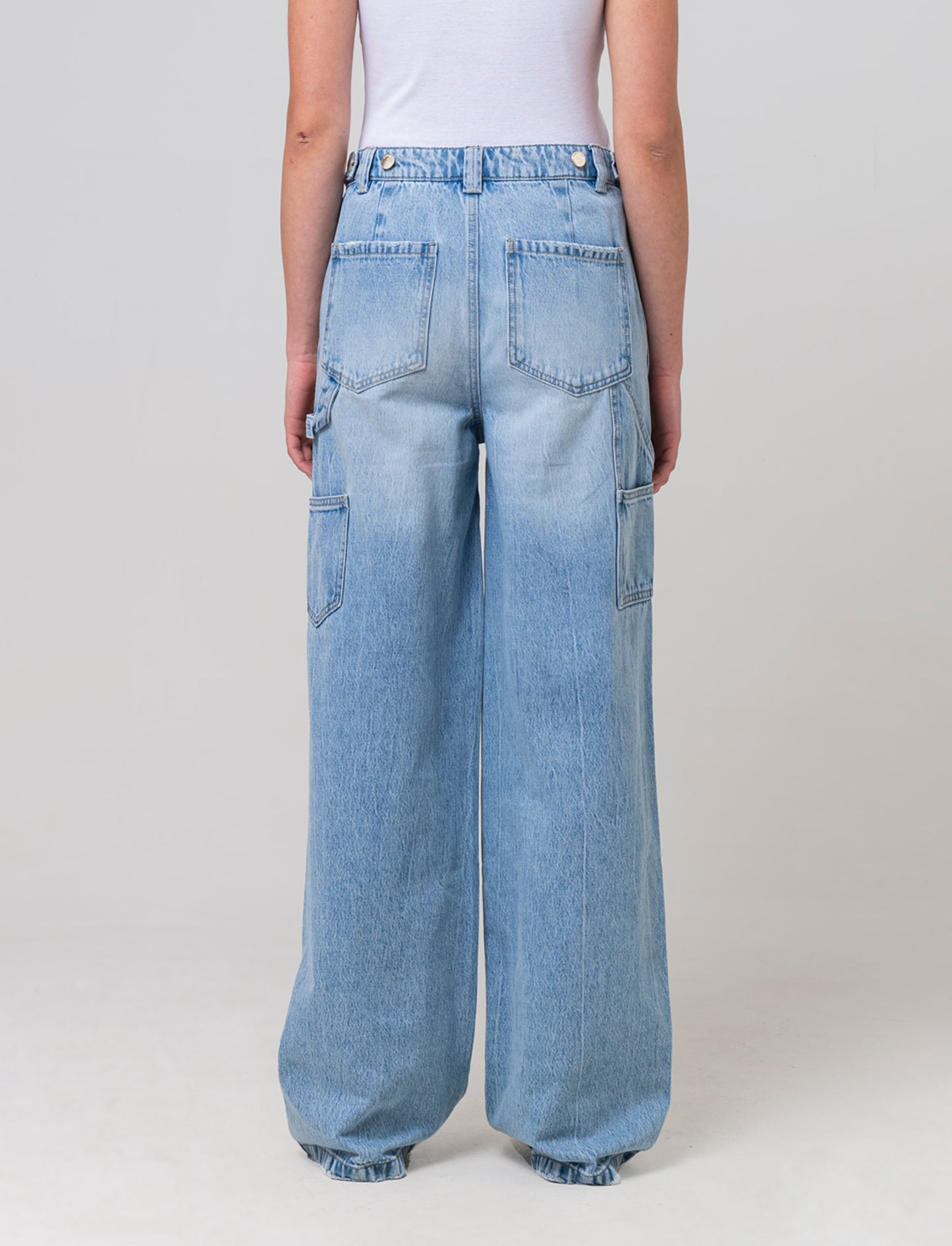 Woman's carpenter fit  jeans with adjustable waist - Blue