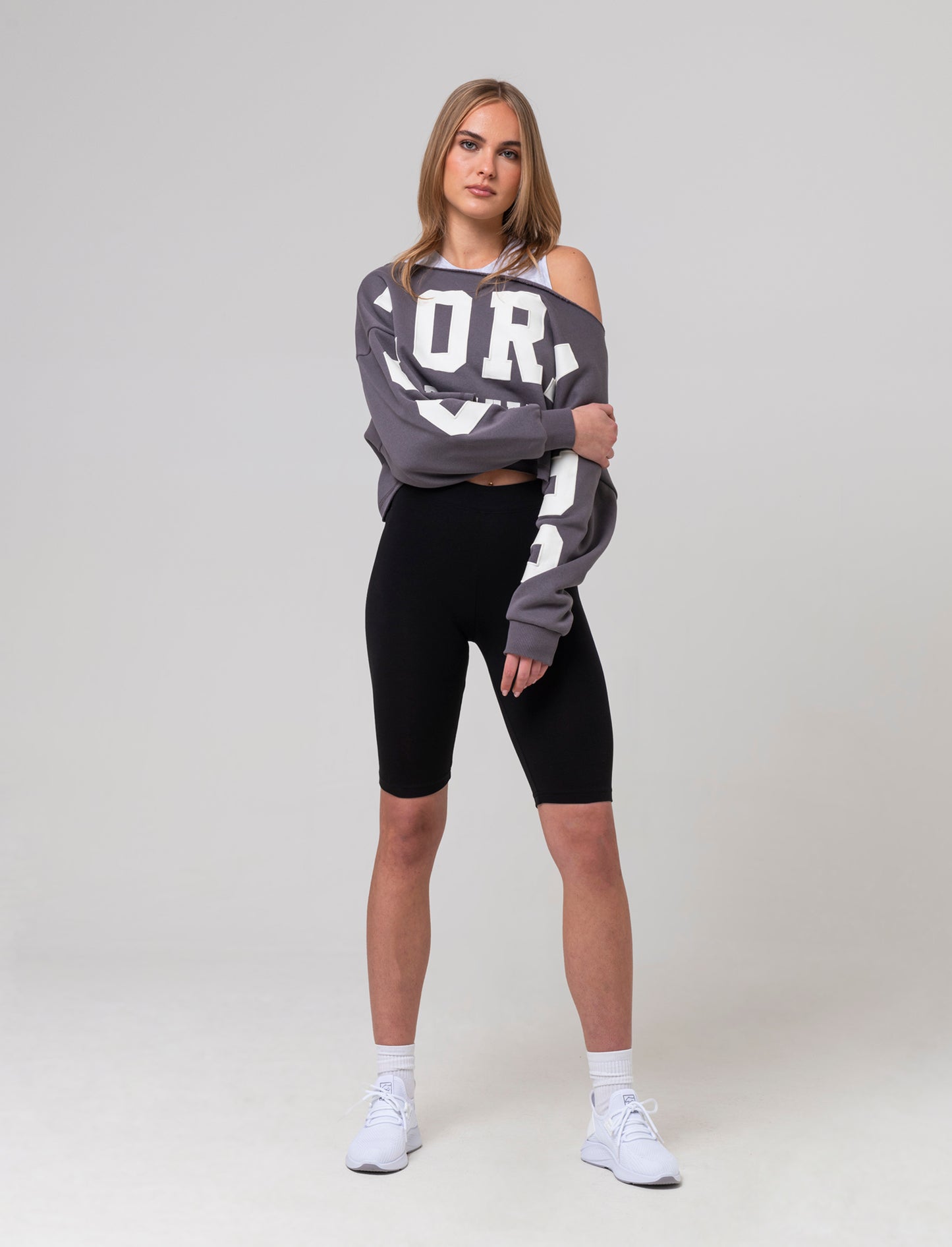 Leggings corto basico da donna - Nero