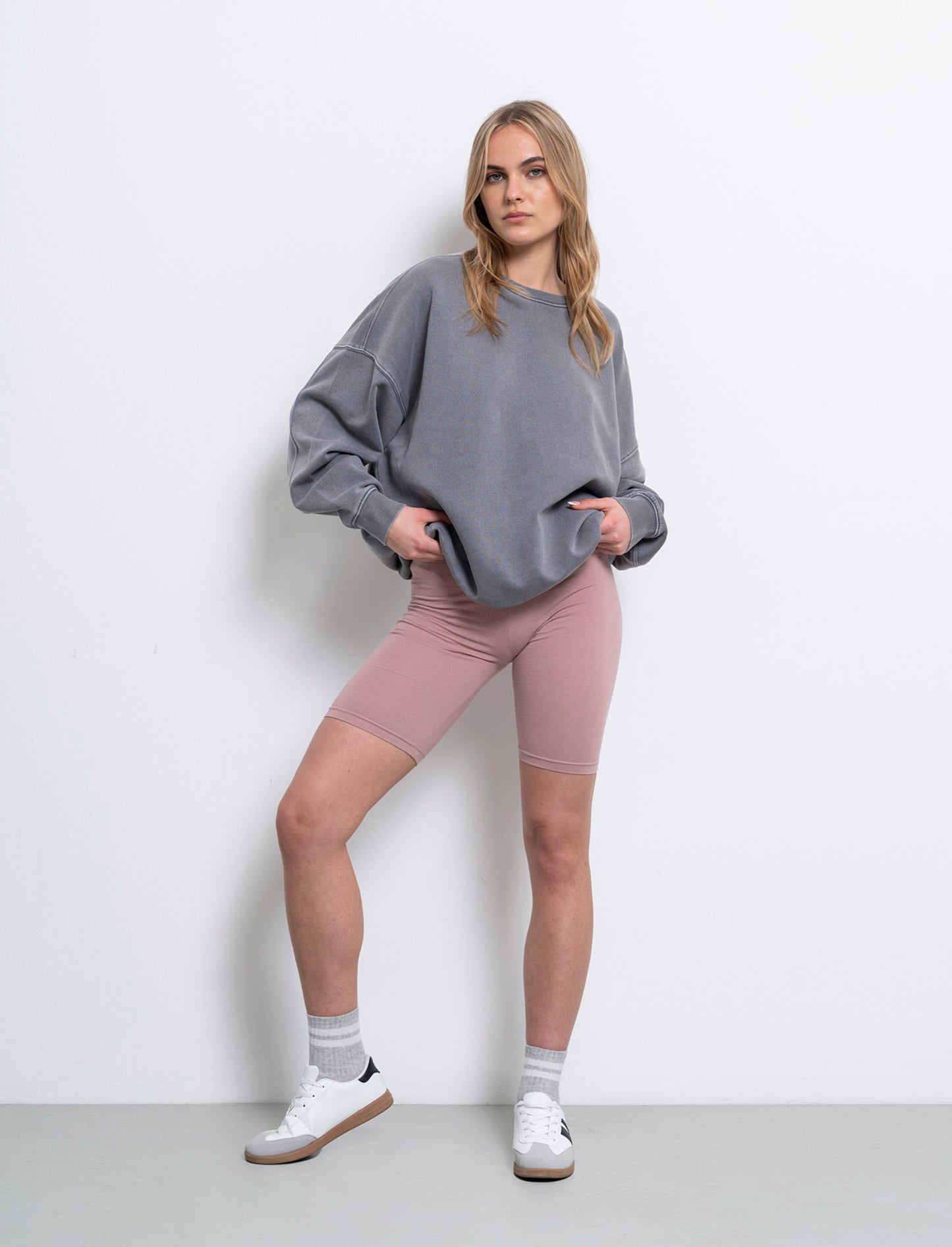 Leggings corto basico da donna - Rosa antico