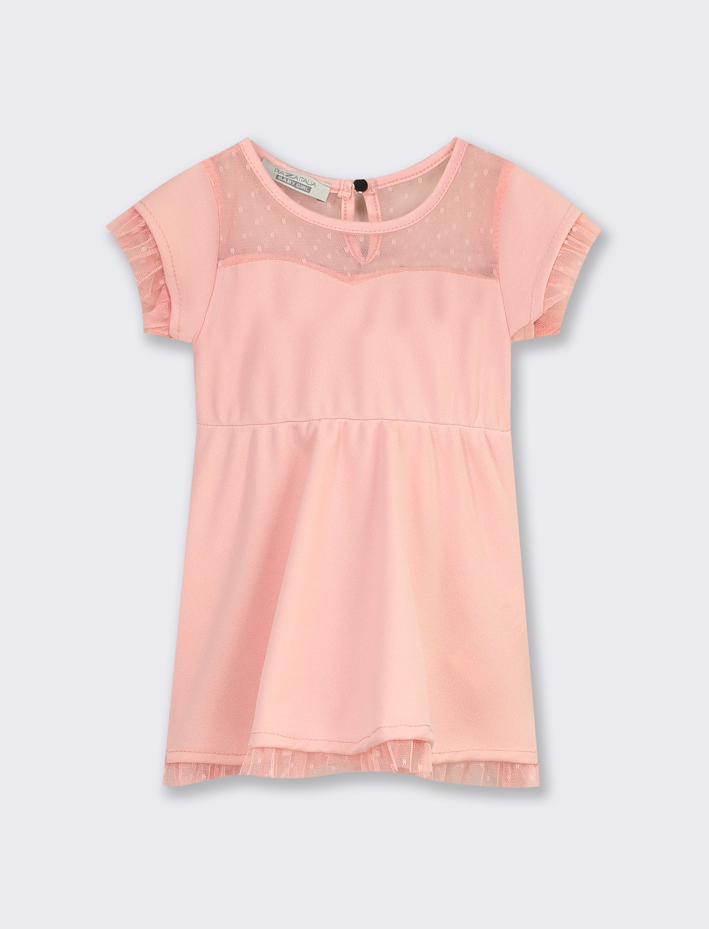 Abitino manica corta con inserti plumetisse - Rosa