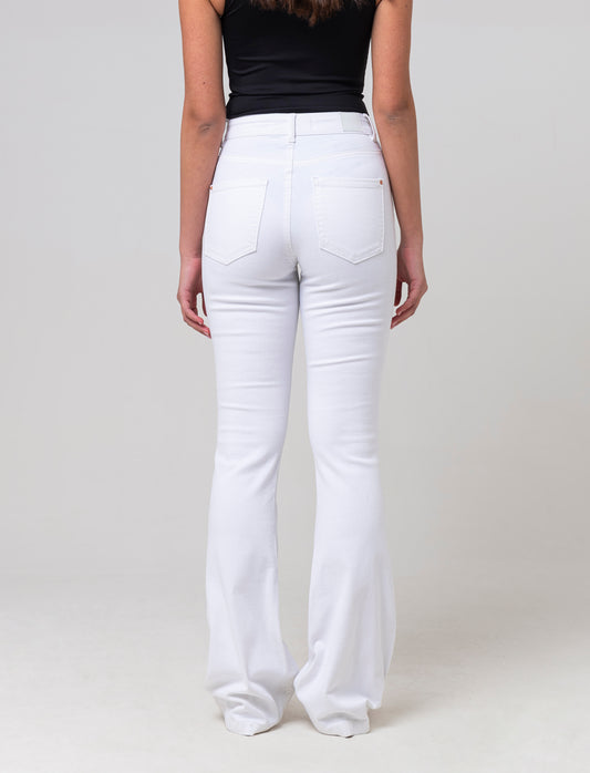 Denim bootcut regular waist da donna - Bianco