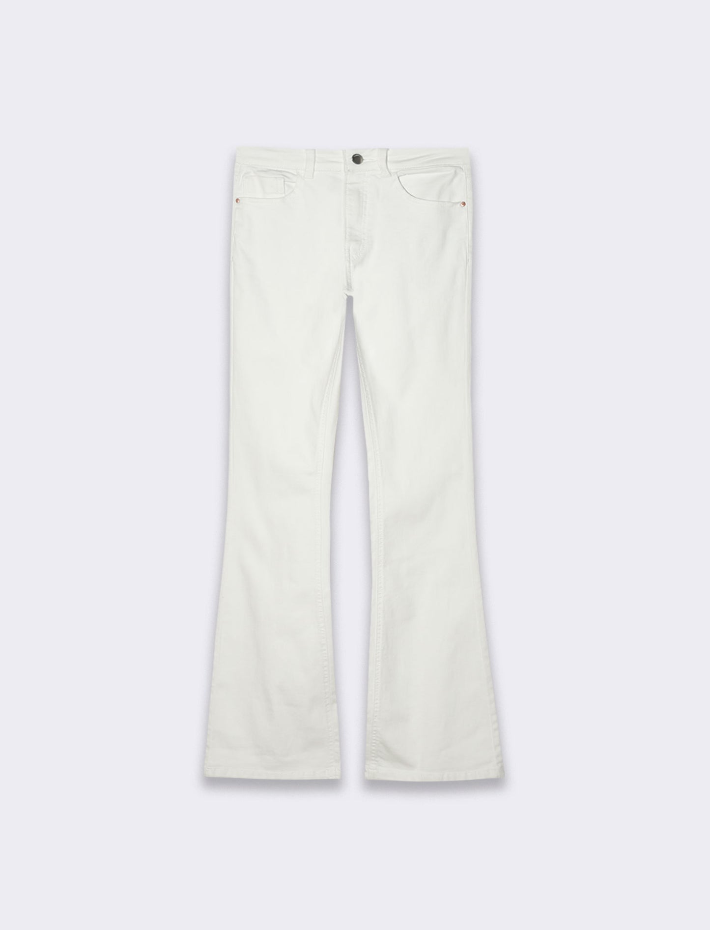 Woman's denim bootcut regular waist jeans - White