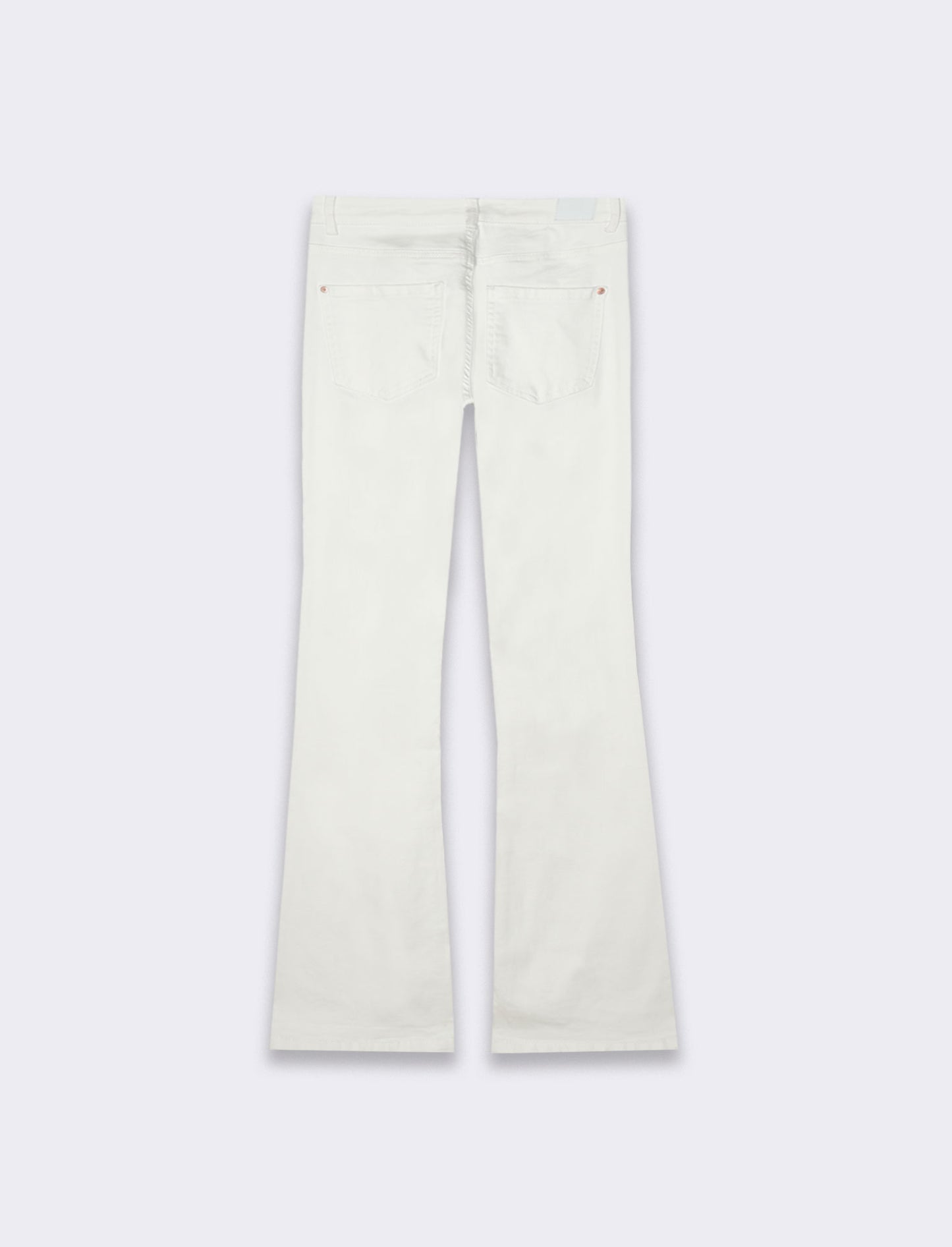 Woman's denim bootcut regular waist jeans - White