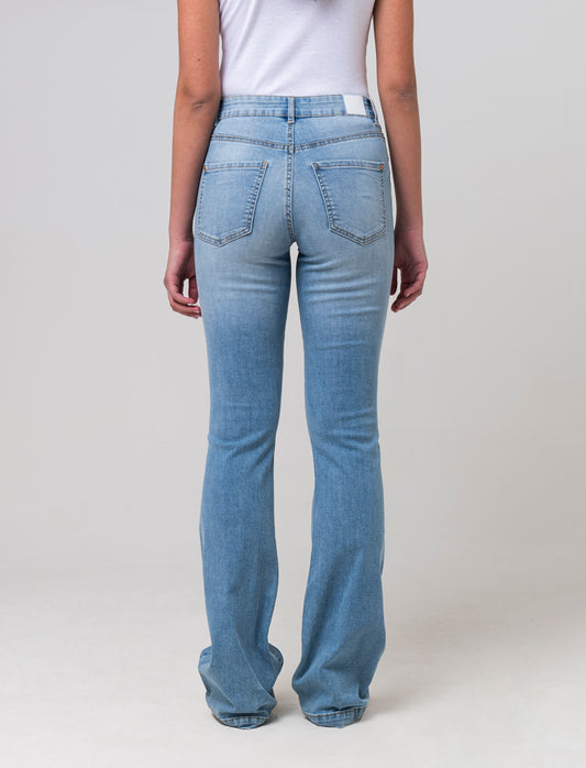 Denim bootcut regular waist da donna - Denim chiaro