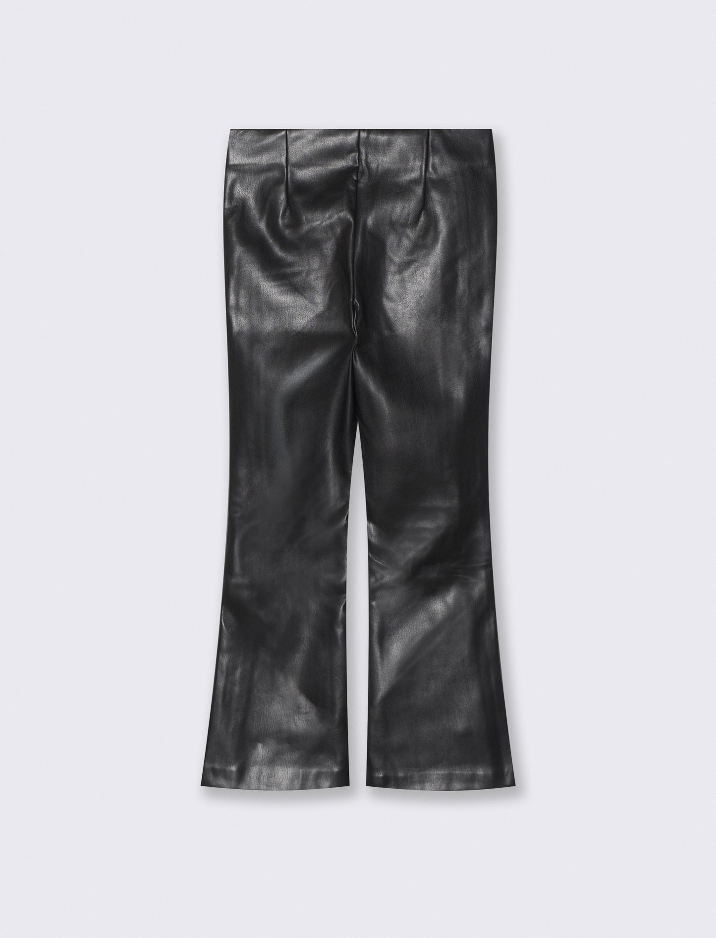 Leggings flare fit in finta pelle glamour - Nero