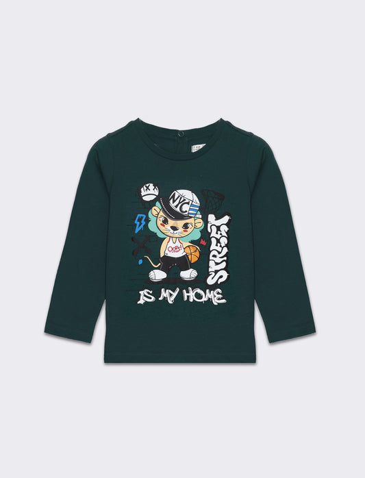 Maglia con stampa colorata da neonato - Verde