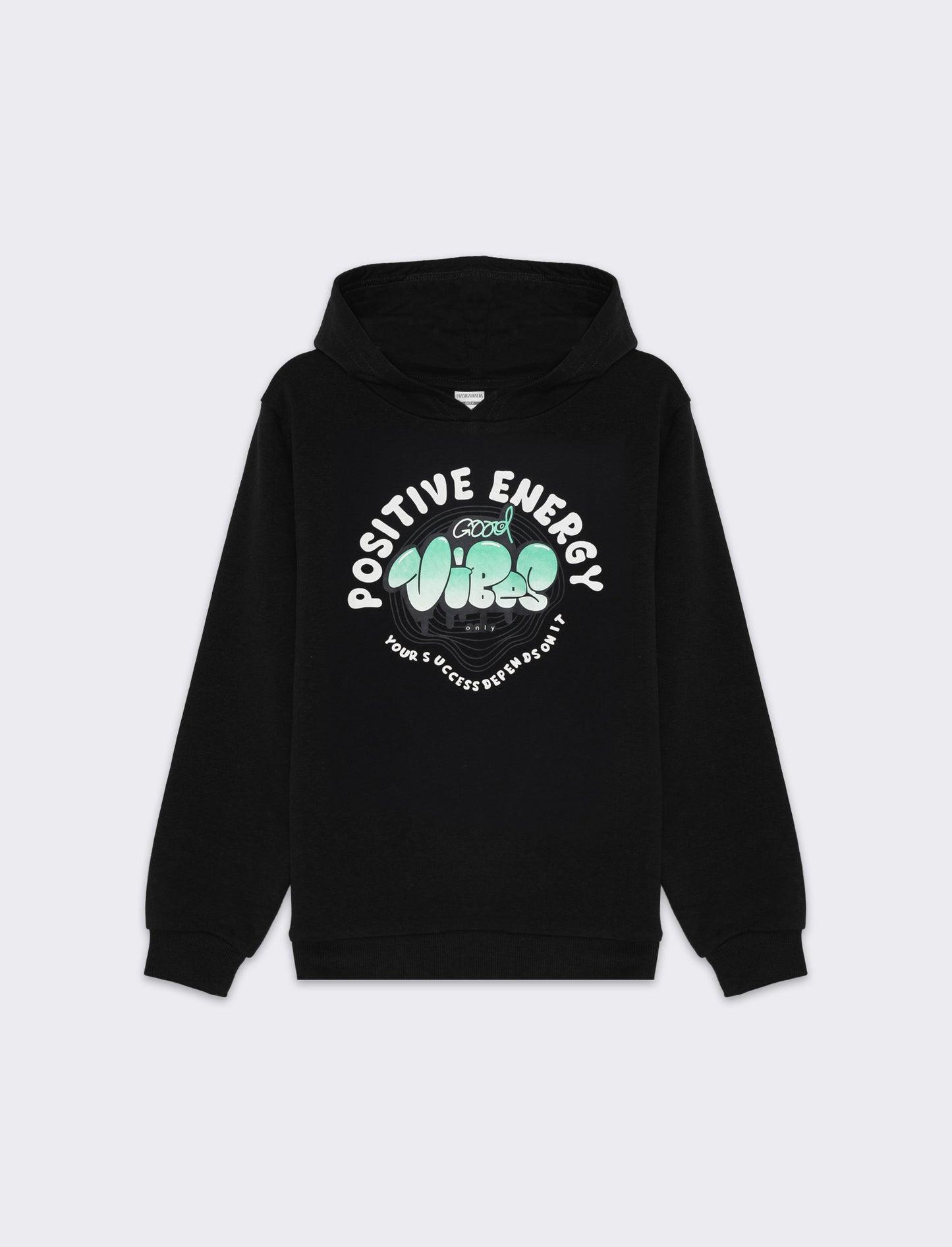 Felpa chiusa con cappuccio da bambino - Nero