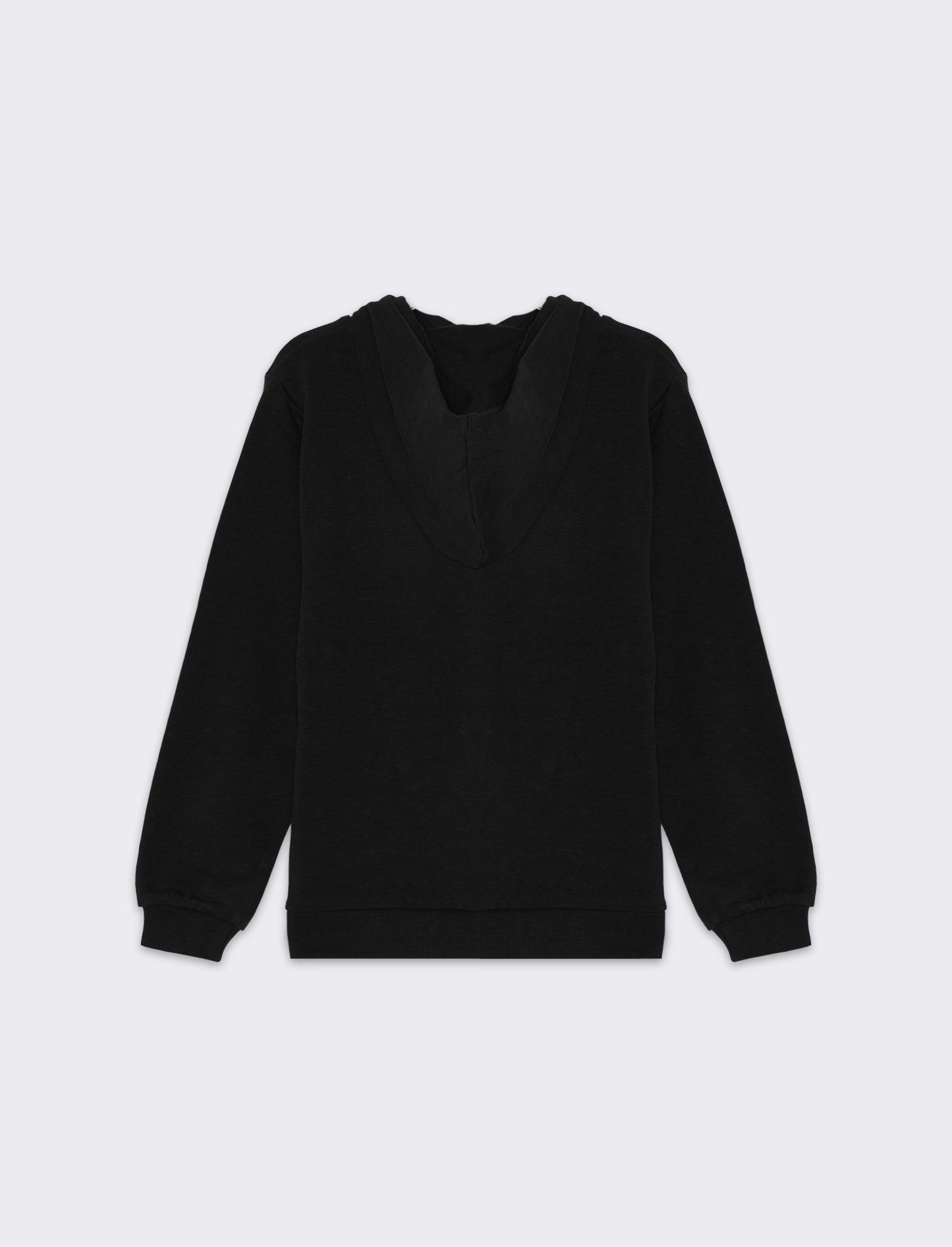 Felpa chiusa con cappuccio da bambino - Nero