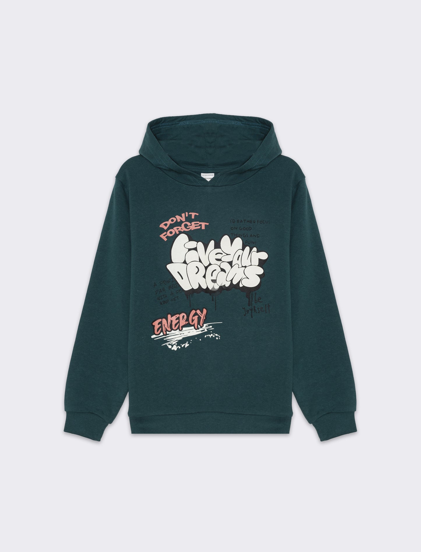 Felpa chiusa con cappuccio da bambino - Verde Ottanio