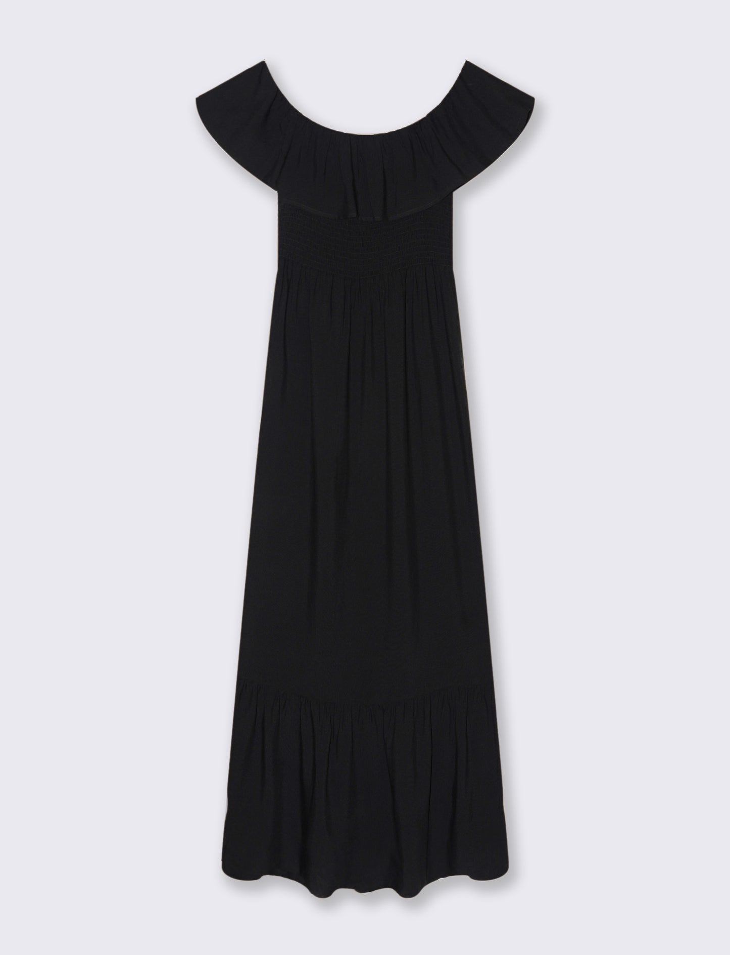 Vestito lungo off shoulder da donna - Nero