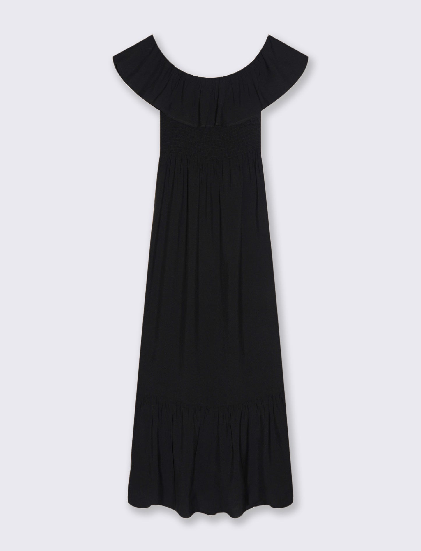 Vestito lungo off shoulder da donna - Nero