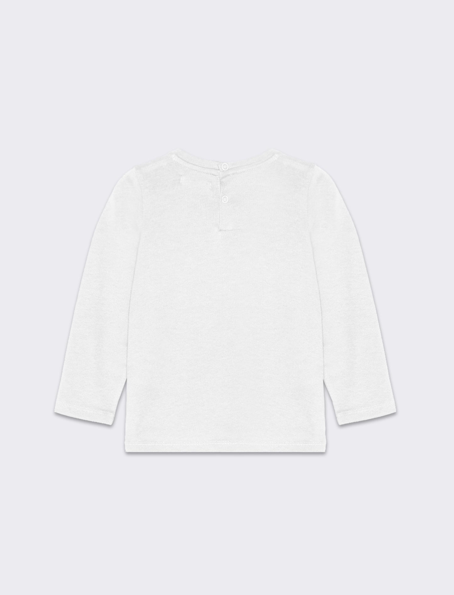 T-shirt manica lunga stampata da neonato - Bianco latte