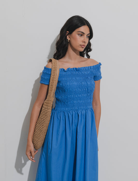 Woman's elegant midi dress for every occasion - Blue