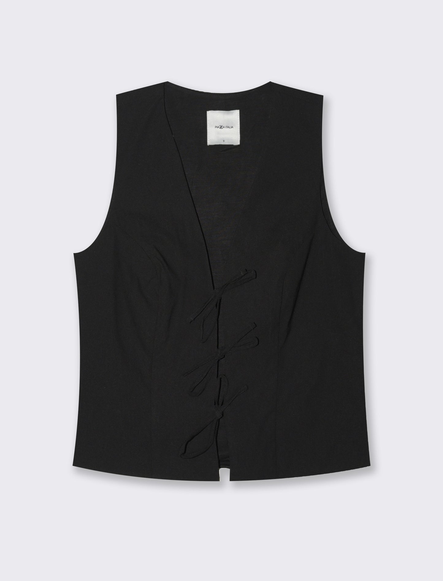 Woman's lace-up vest for stylish layering - Black