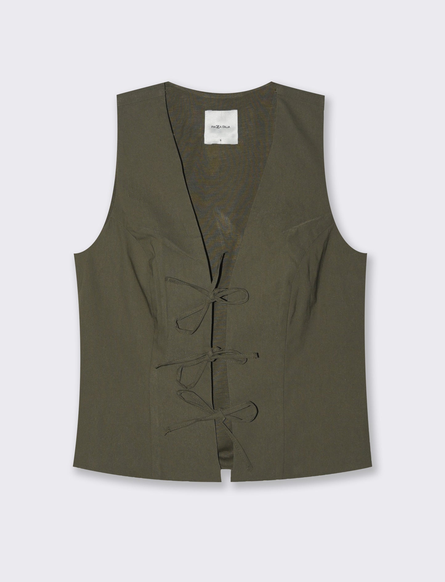 Woman's lace-up vest for stylish layering - Green