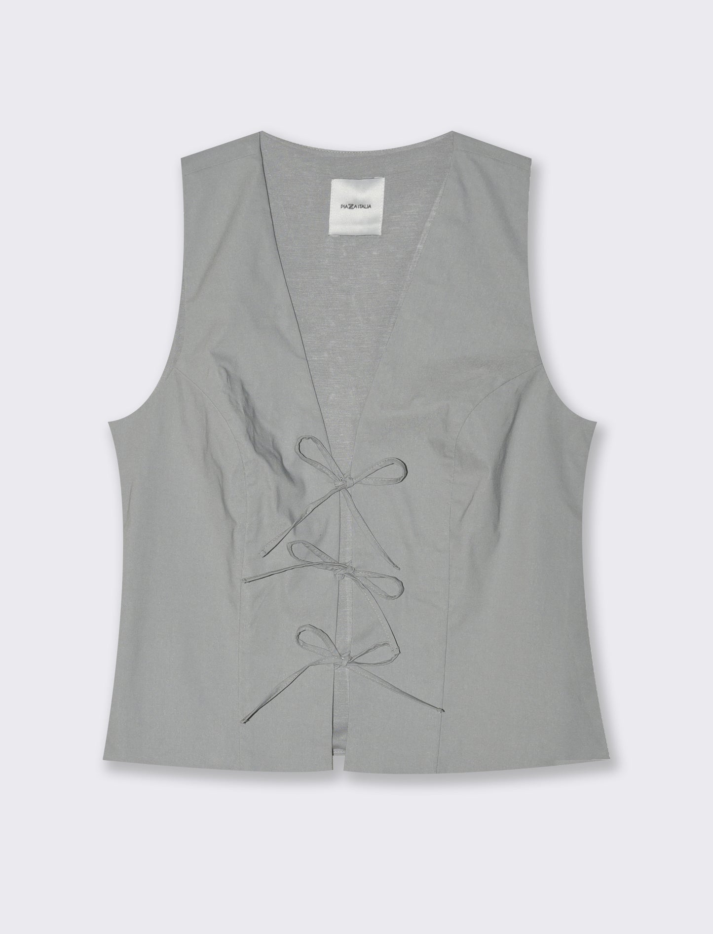 Gilet con laccetti da donna - Bianco perla