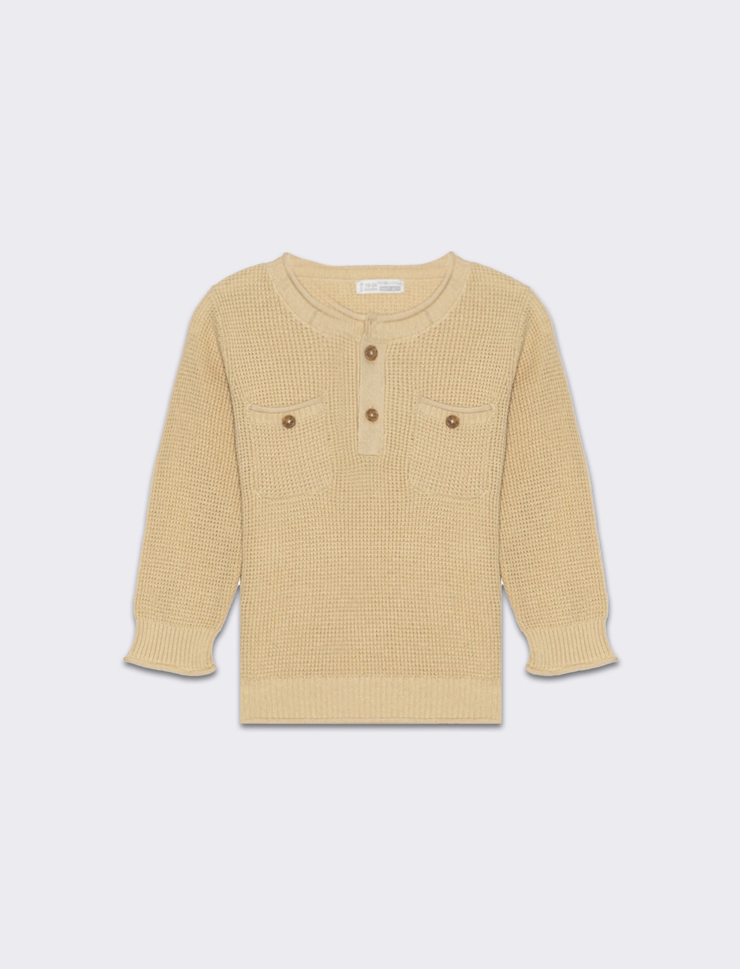 Maglia con taschino da neonato - Beige