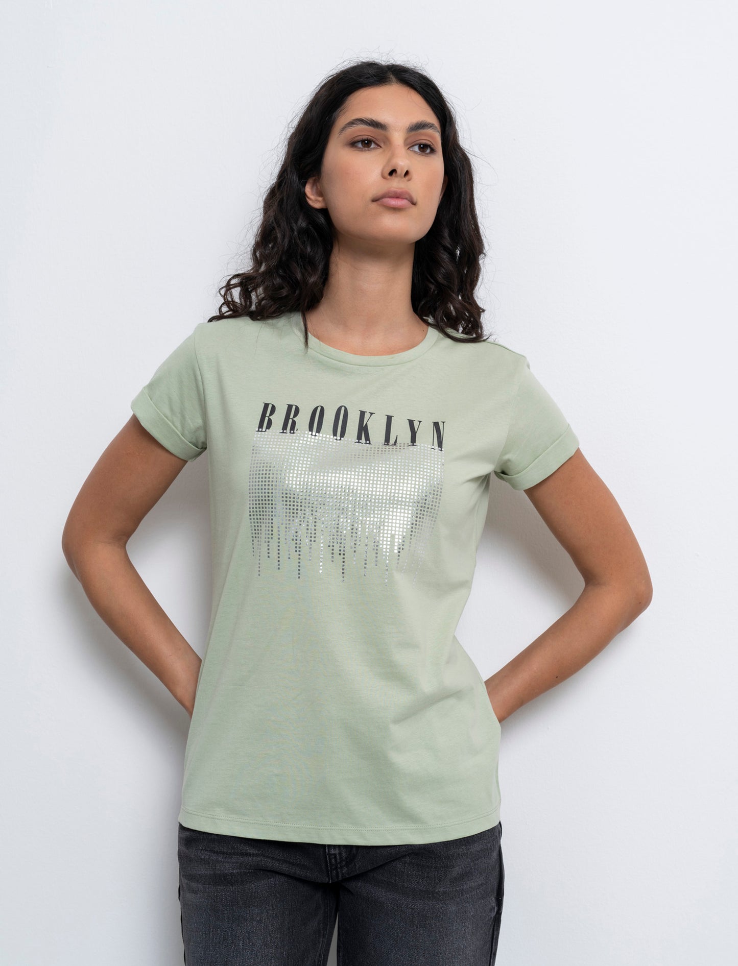 T-shirt stampata da donna - Verdino