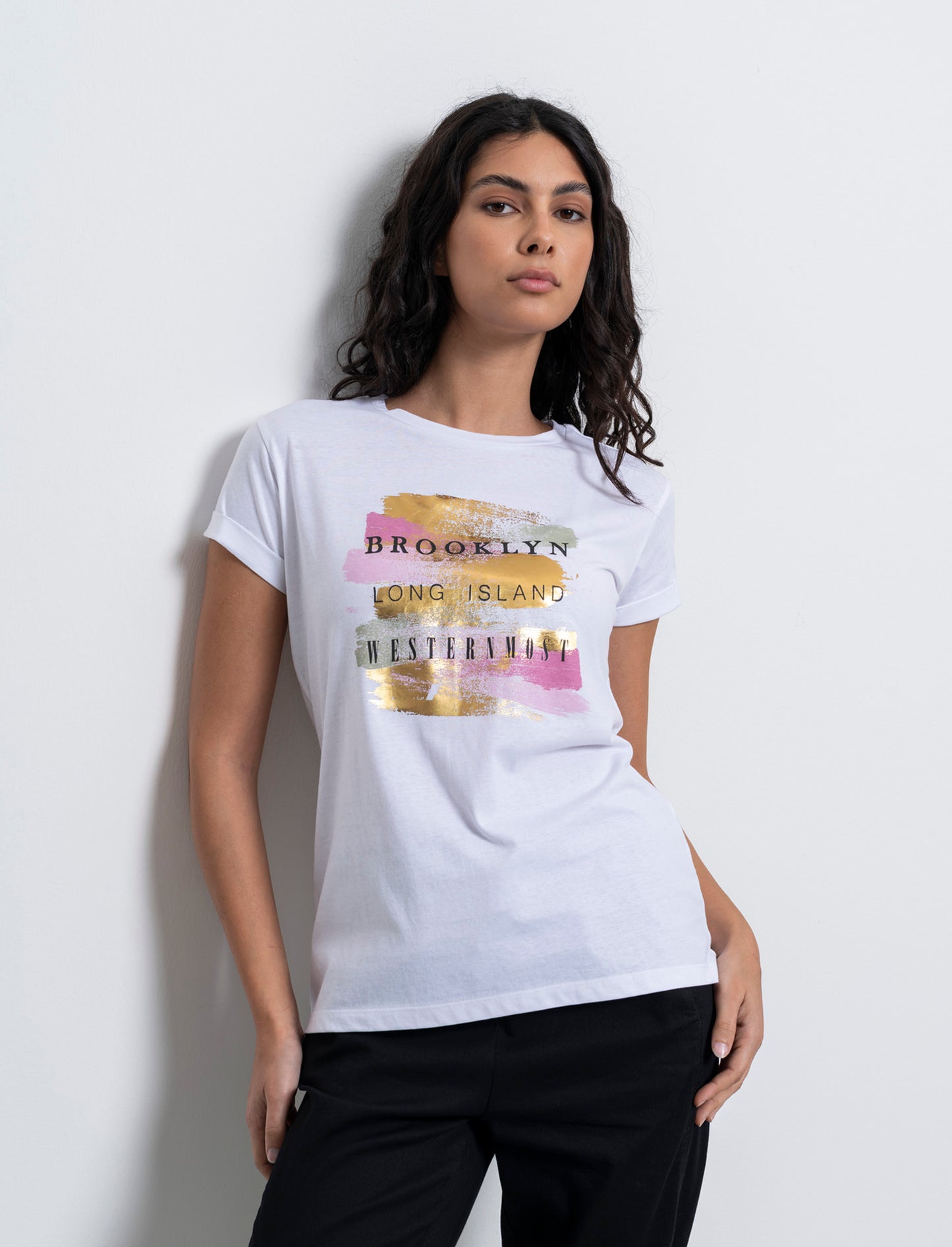 T-shirt stampata da donna - Bianco