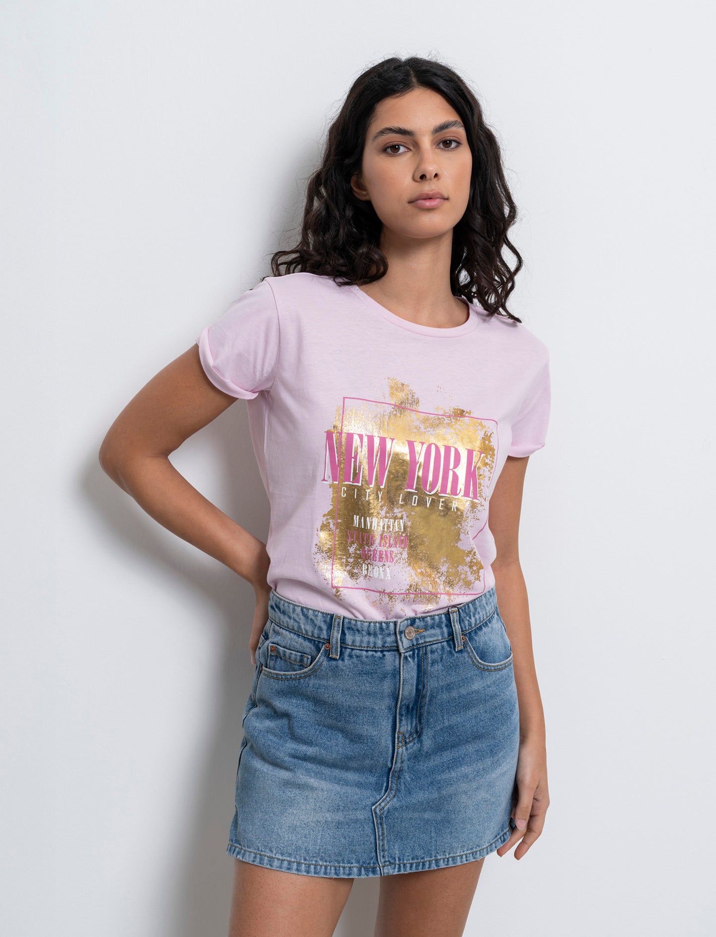 T-shirt stampata da donna - Rosa chiaro