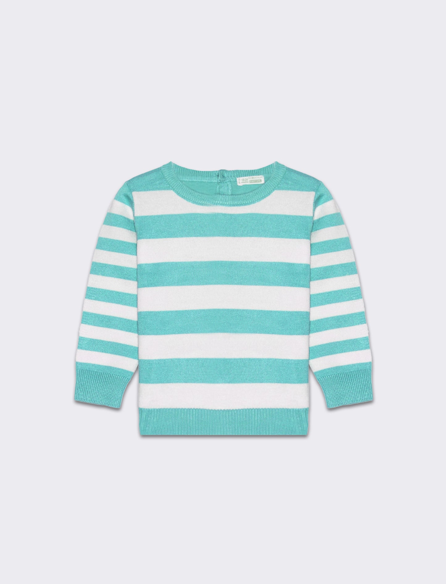 Maglia a righe da neonata - Verde acqua
