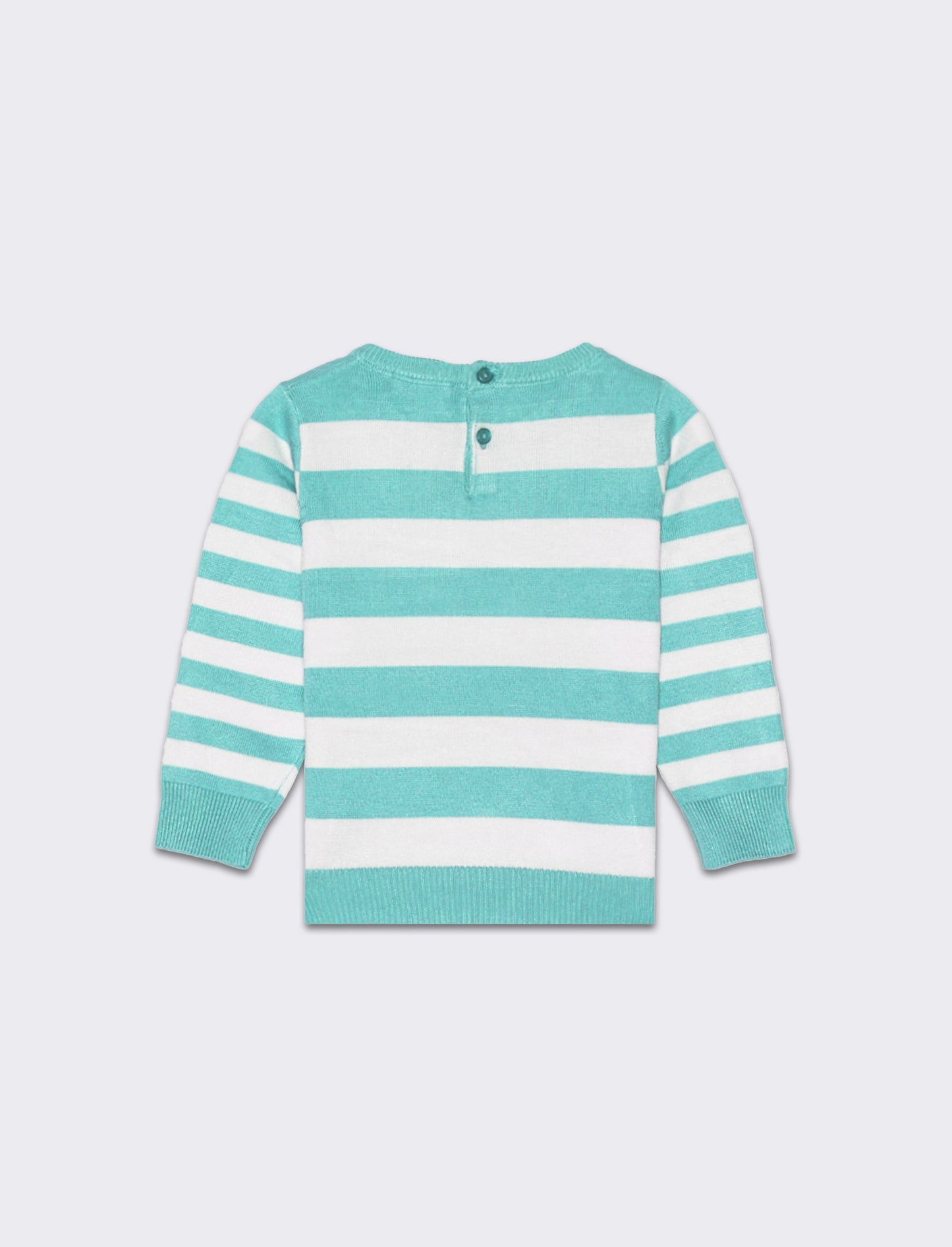 Maglia a righe da neonata - Verde acqua